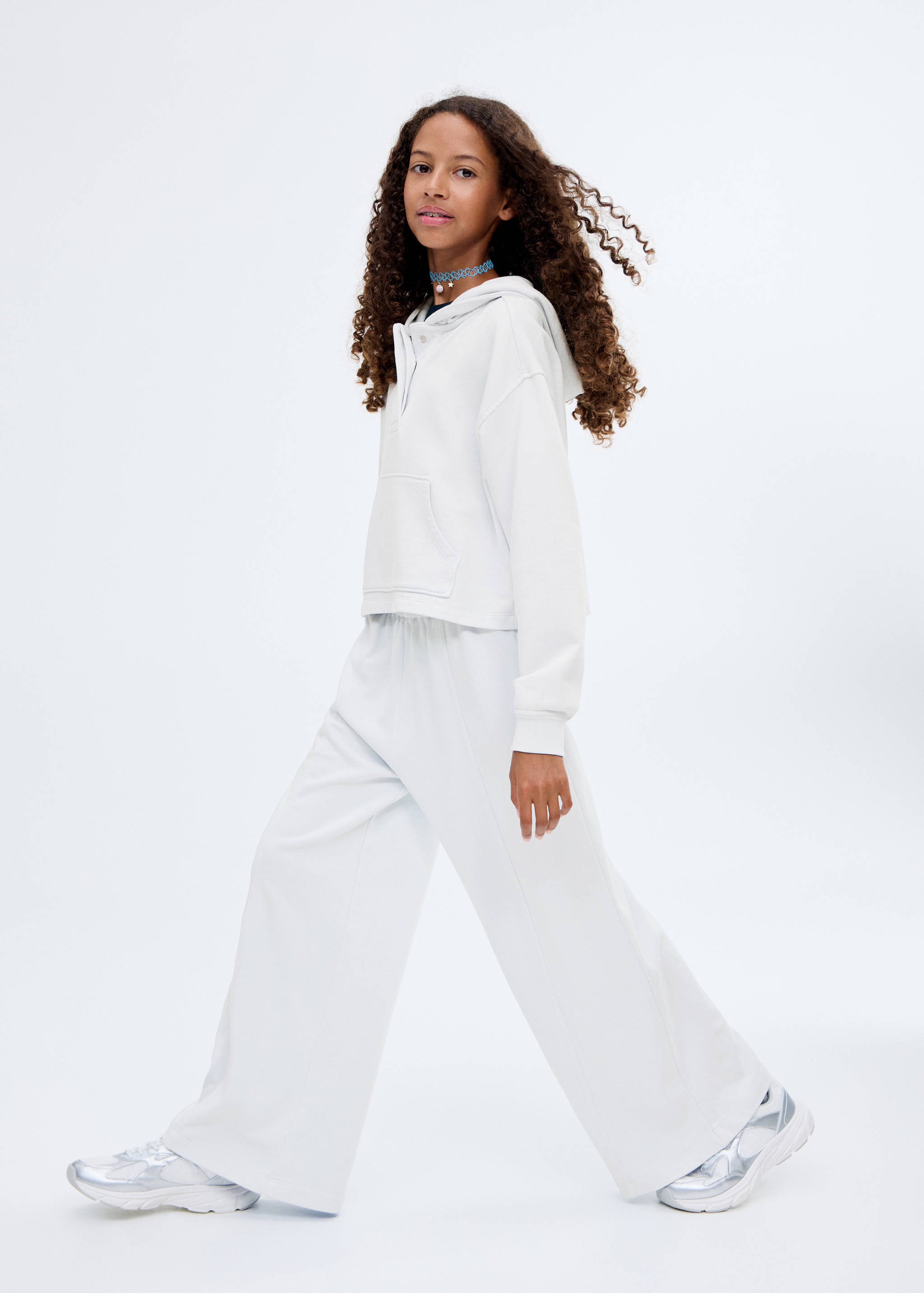 Cotton joggers with elastic waist - General plane