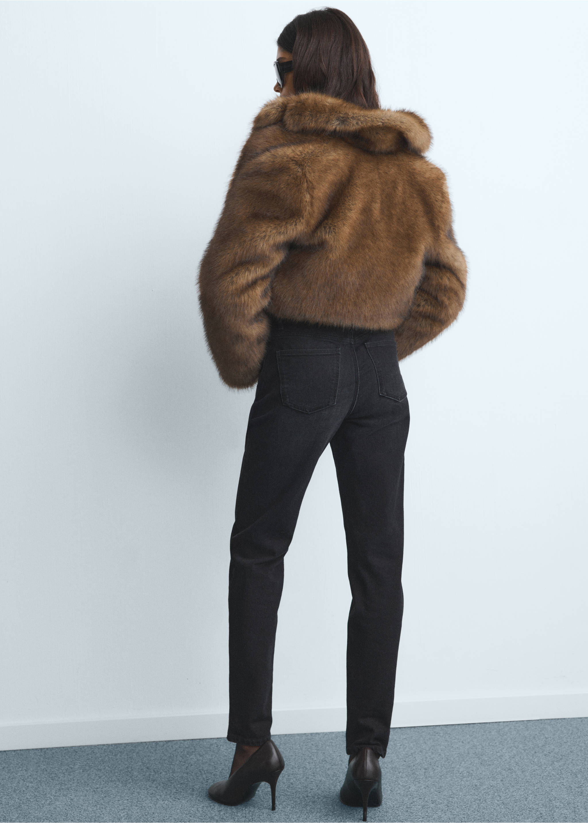 Jean Newmom confort taille haute - Verso de l’article, Black denim. Ref: 17094422-00.