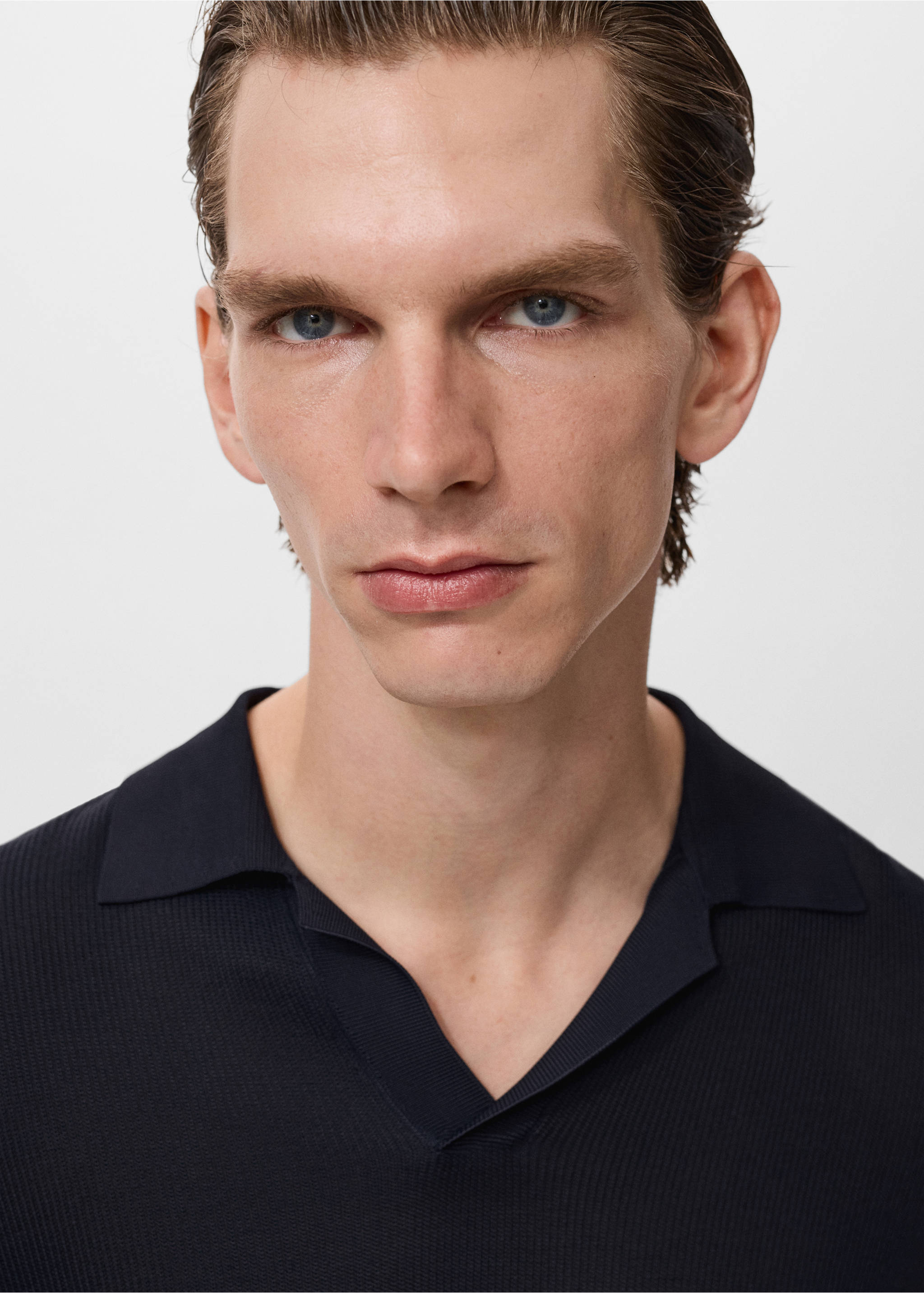 Polo coton microstructure - Détail de l'article 1, Bleu pétrole. Ref: 17094423-00.