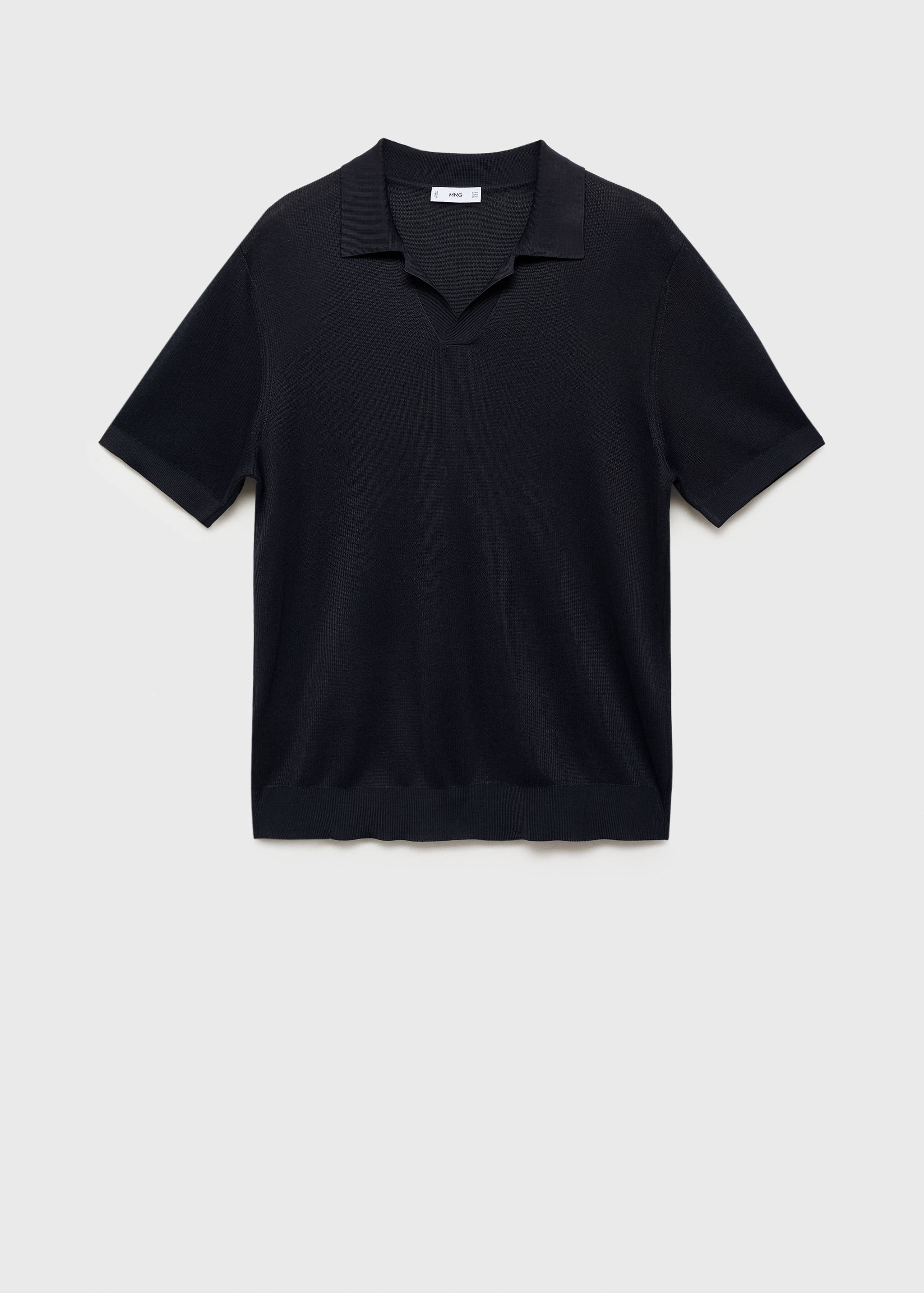 Cotton polo shirt with microstructure - Article without model