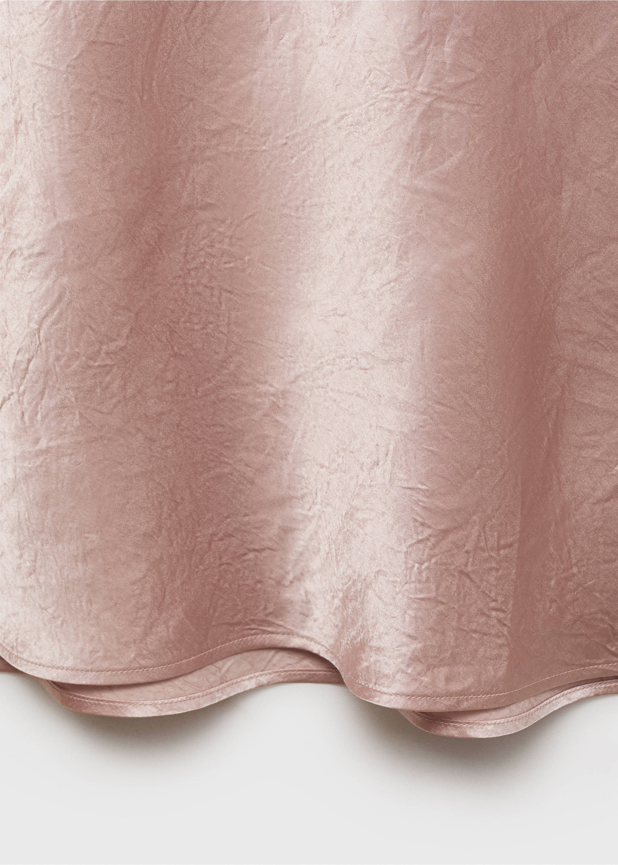 Creased-effect satin skirt - Details of the article 0, Pastel Pink. Ref: 17094424-00.