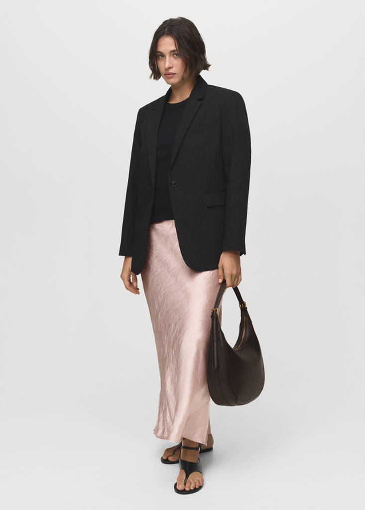Creased-effect satin skirt thumbnail 5