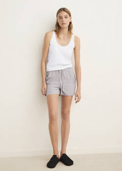 Two-piece striped seersucker pyjama shorts — Charcoal 2