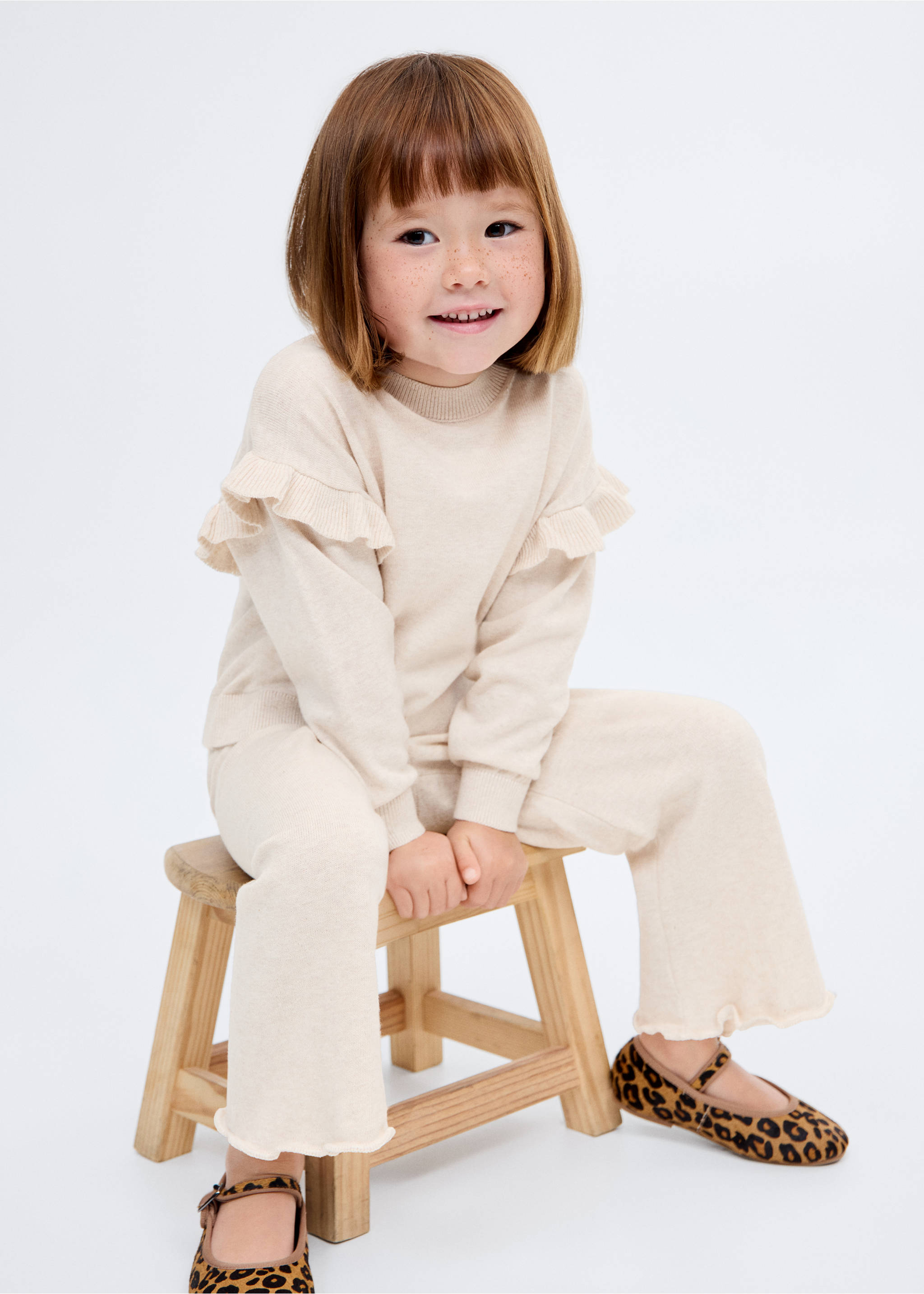 Cotton-knit trousers - Medium plane, Beige. Ref: 17094431-00.