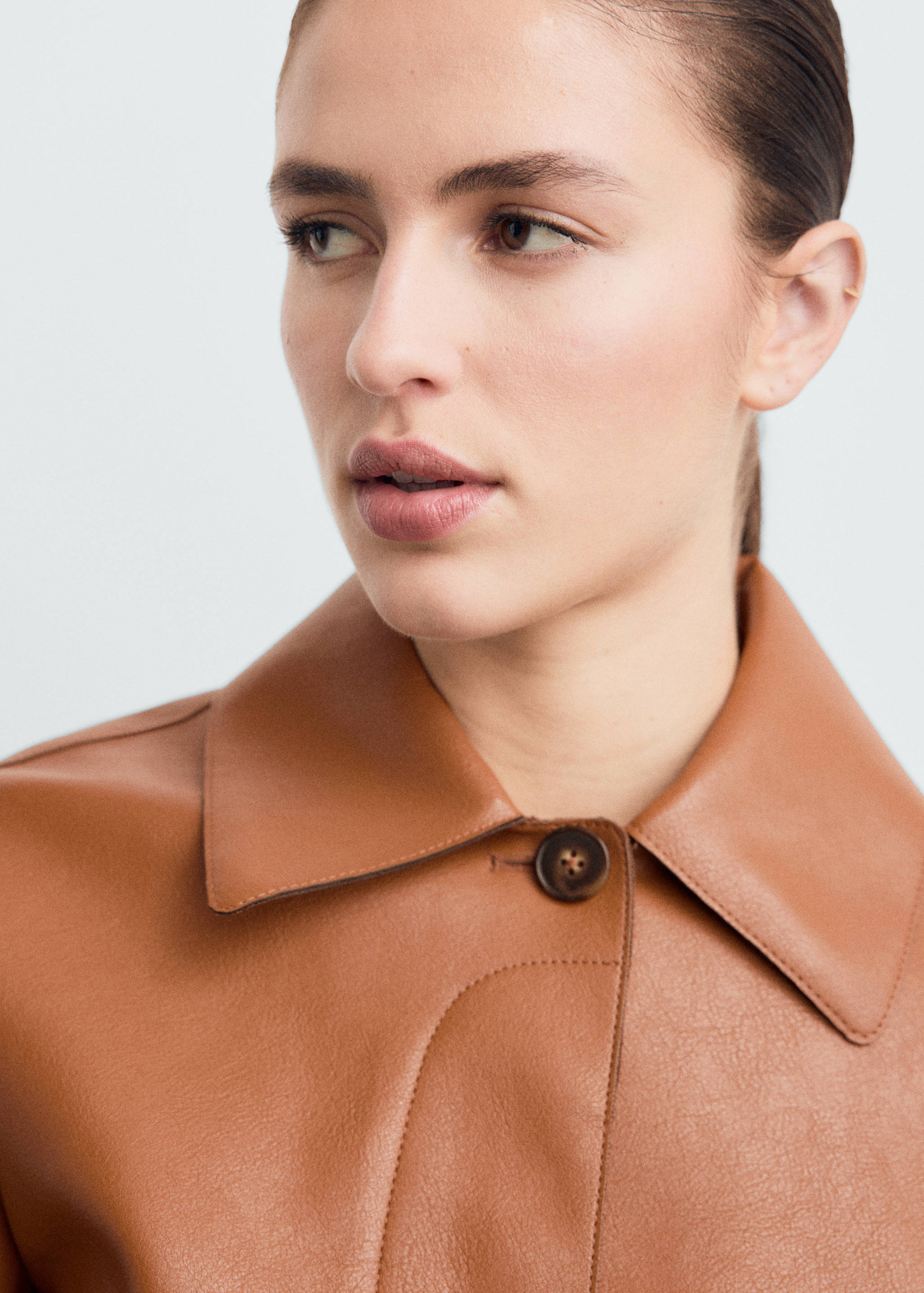 Faux-leather jacket with pockets - Details of the article 1
