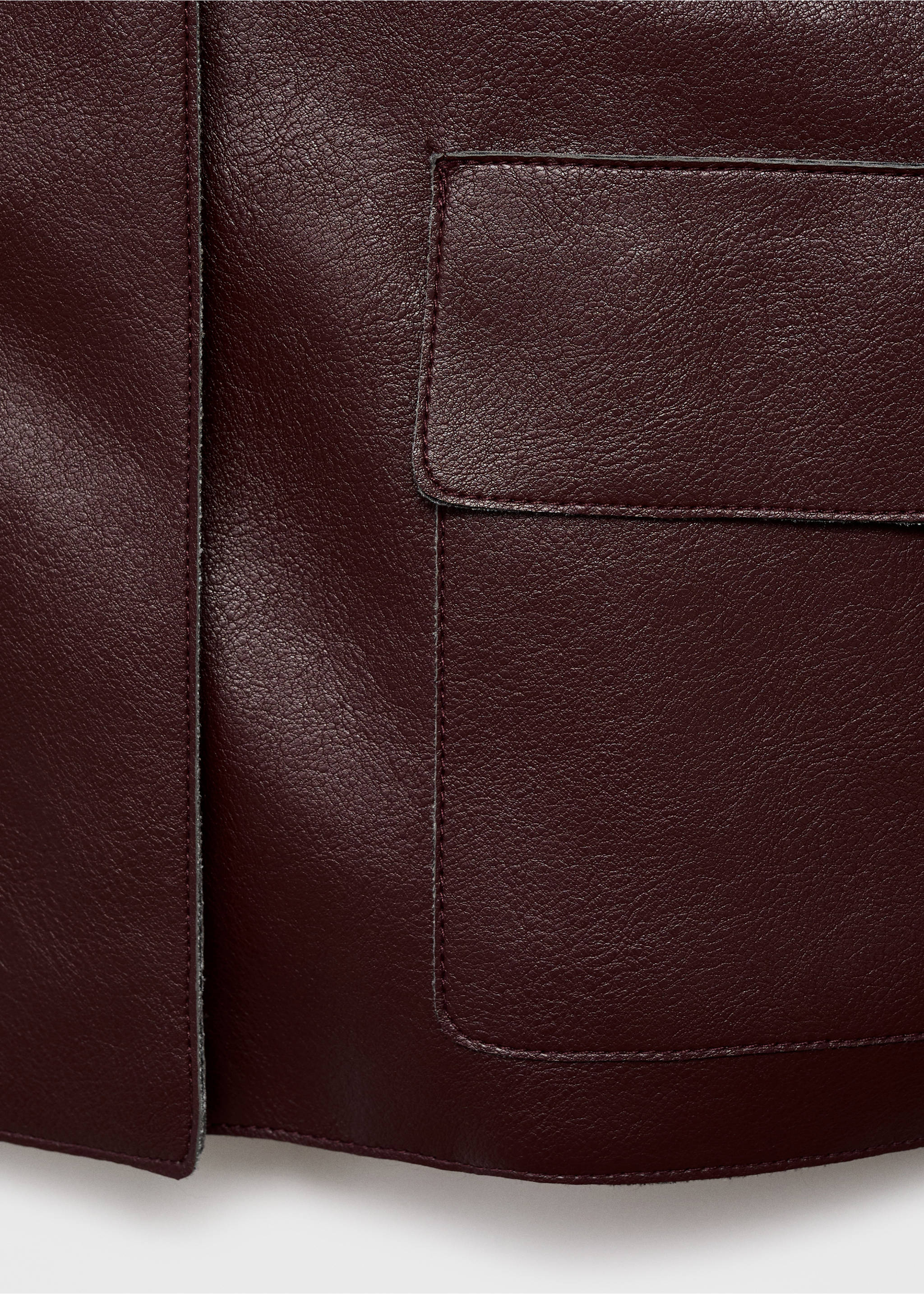 Faux-leather jacket with pockets - Details of the article 0, Maroon. Ref: 17094433-00.