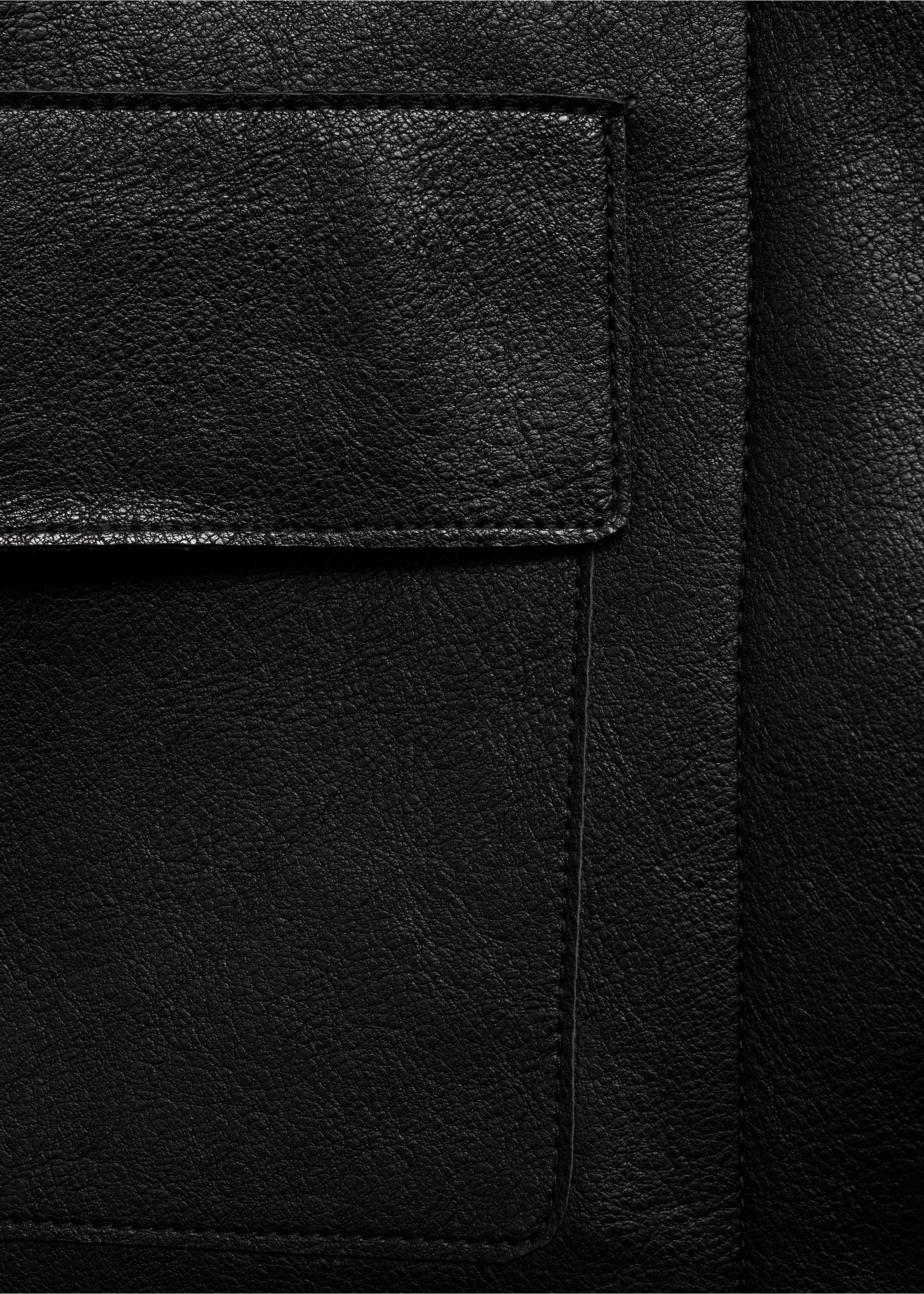 Faux-leather jacket with pockets - Details of the article 0, Black. Ref: 17094433-00.