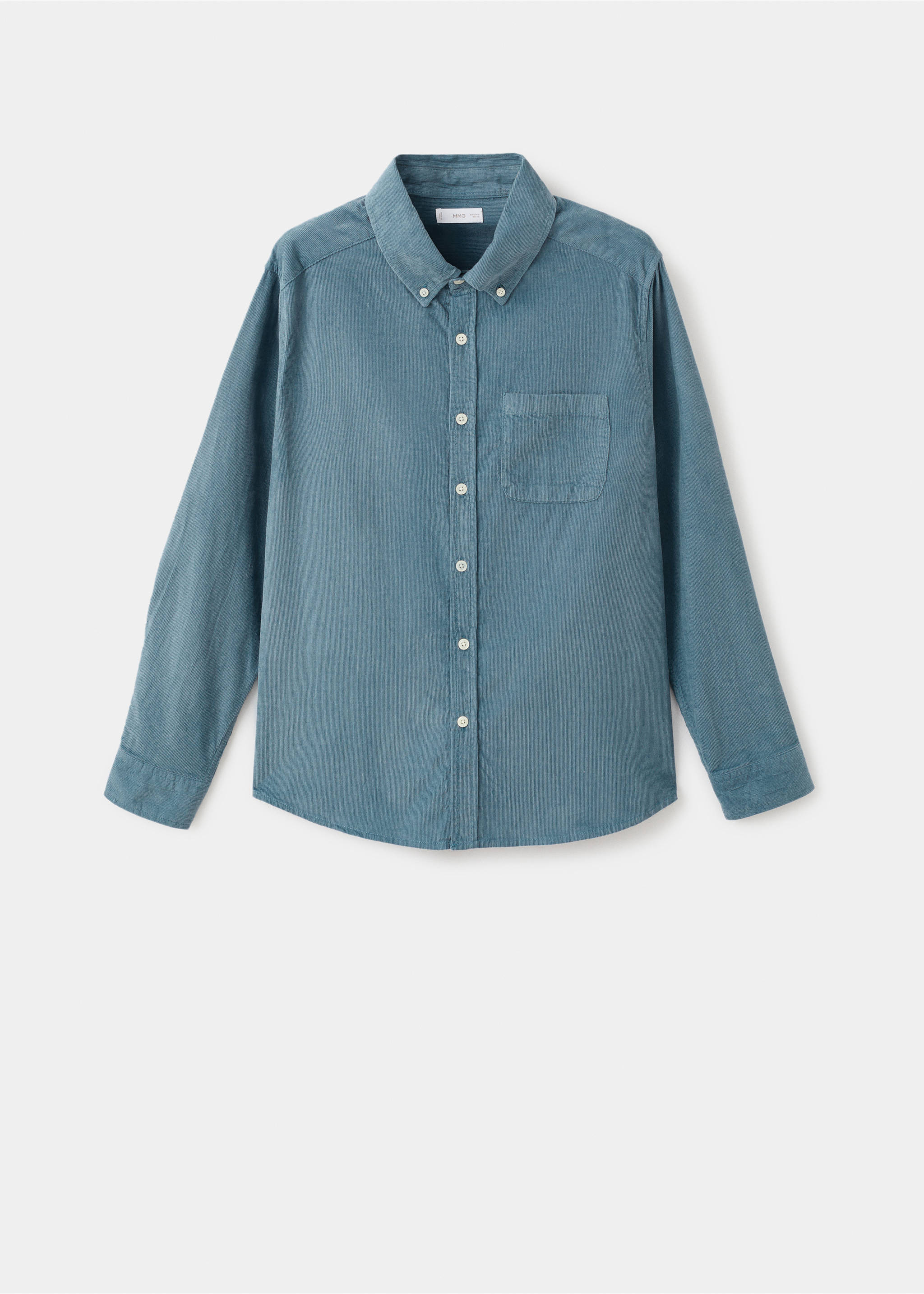 Corduroy cotton shirt - Article without model, Sky Blue. Ref: 17094435-00.