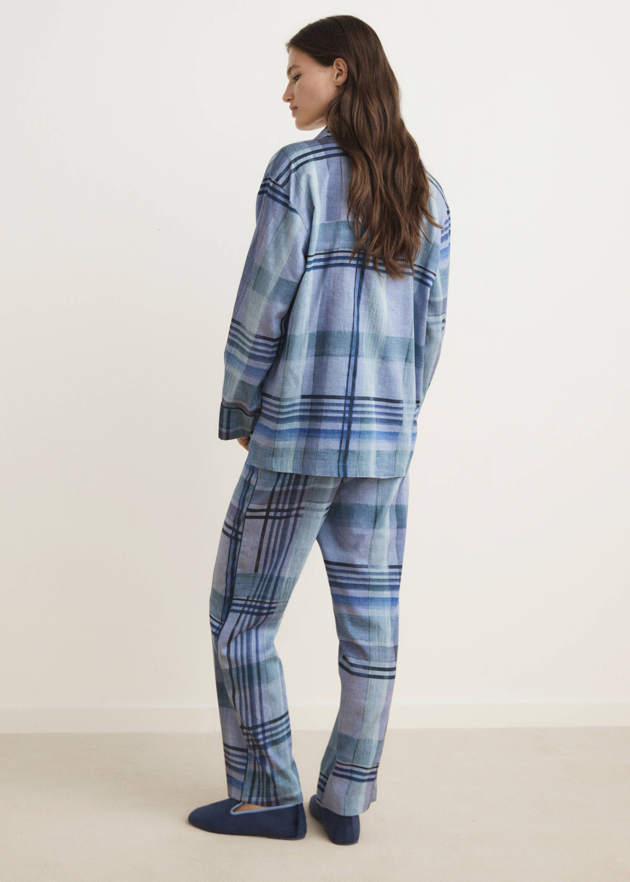 Printed pajama pants with piping - Reverse of the article