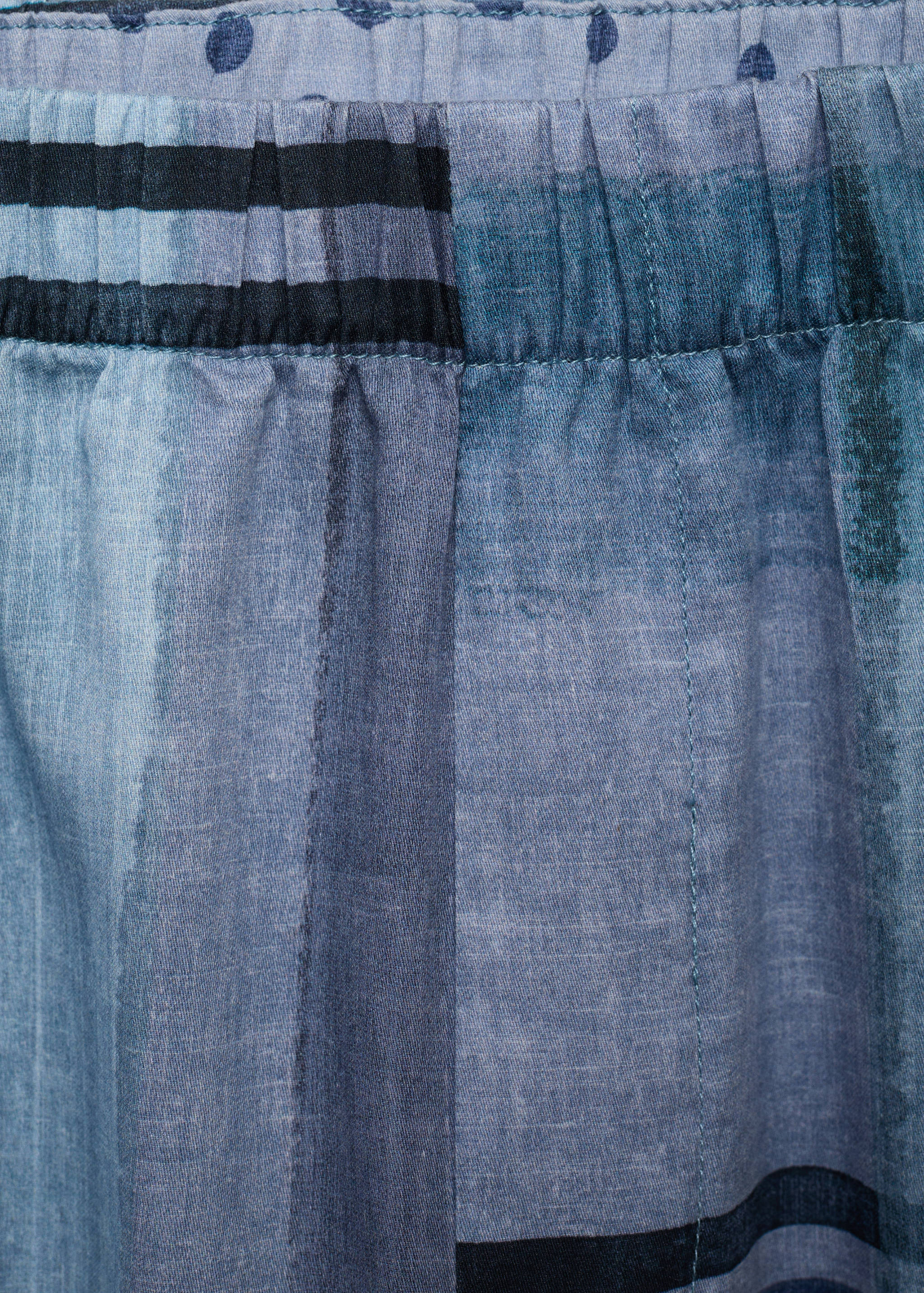 Printed pajama pants with piping - Details of the article 8