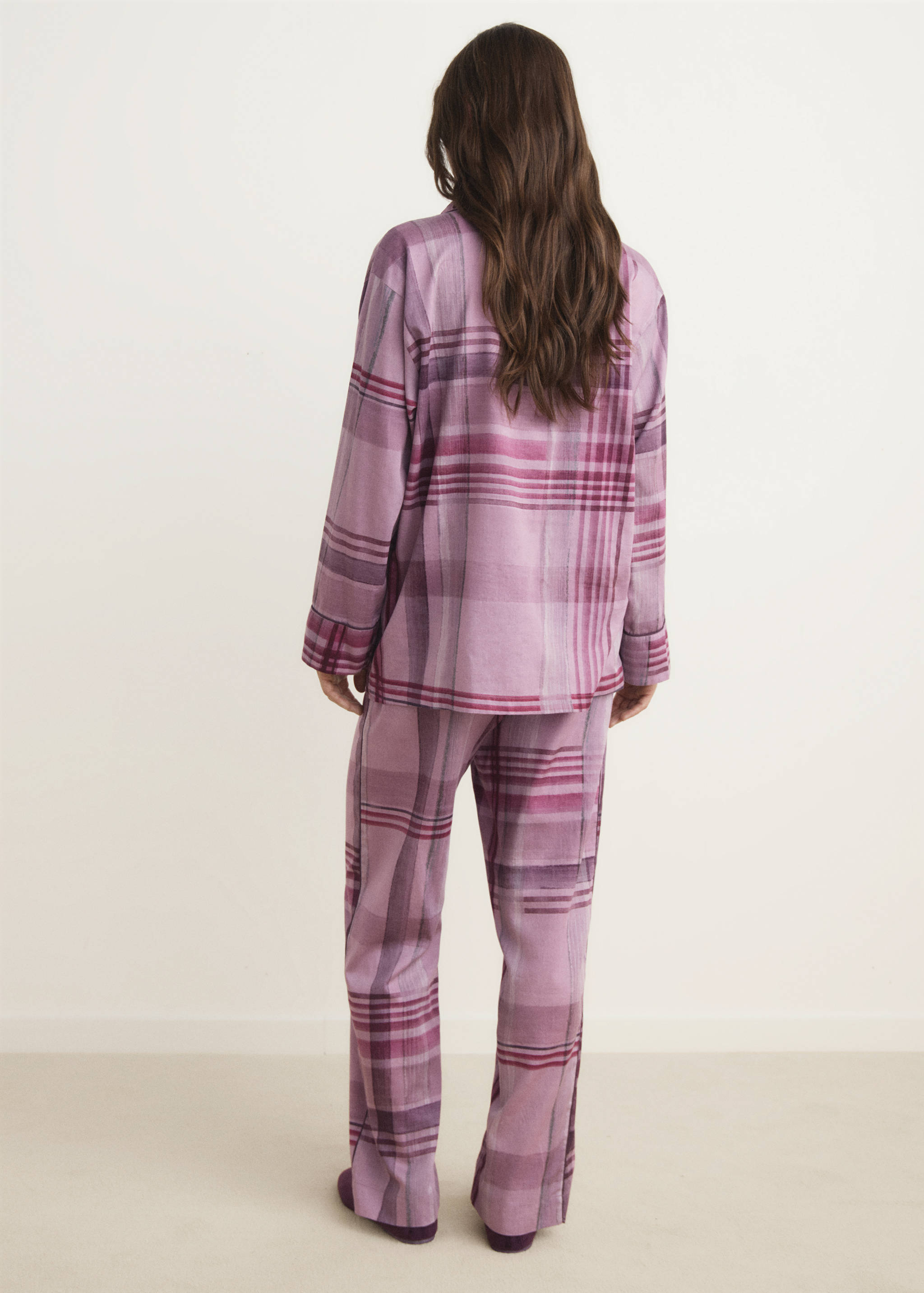 Printed pajama pants with piping - Reverse of the article