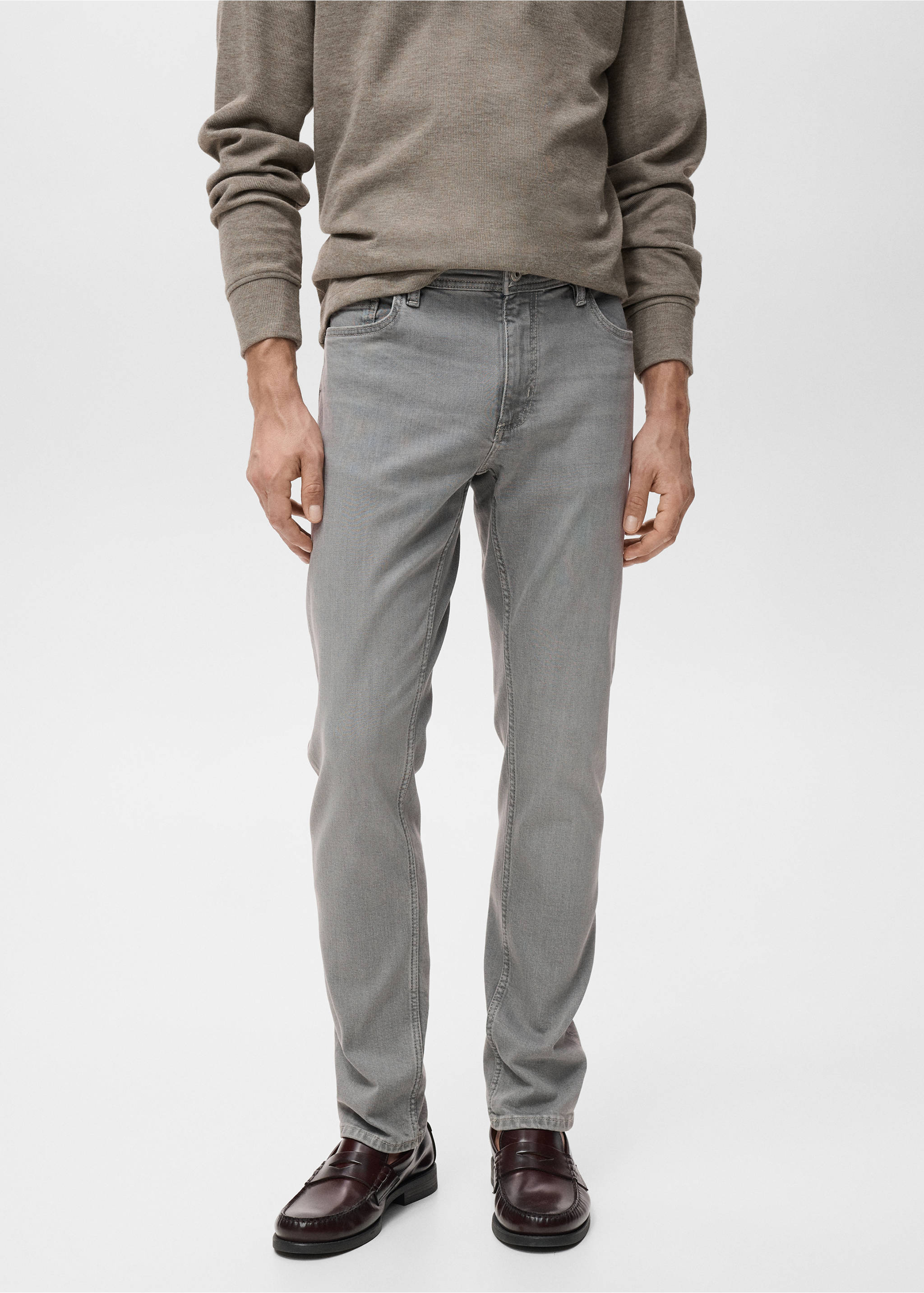 Jeans Jan slim fit lavado gris - Plano medio, Gris. Ref: 17094437-00.