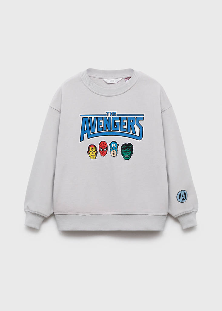 MANGO KIDS - Sweat coton Avengers gris glacé - 5-6 ans - Garçon