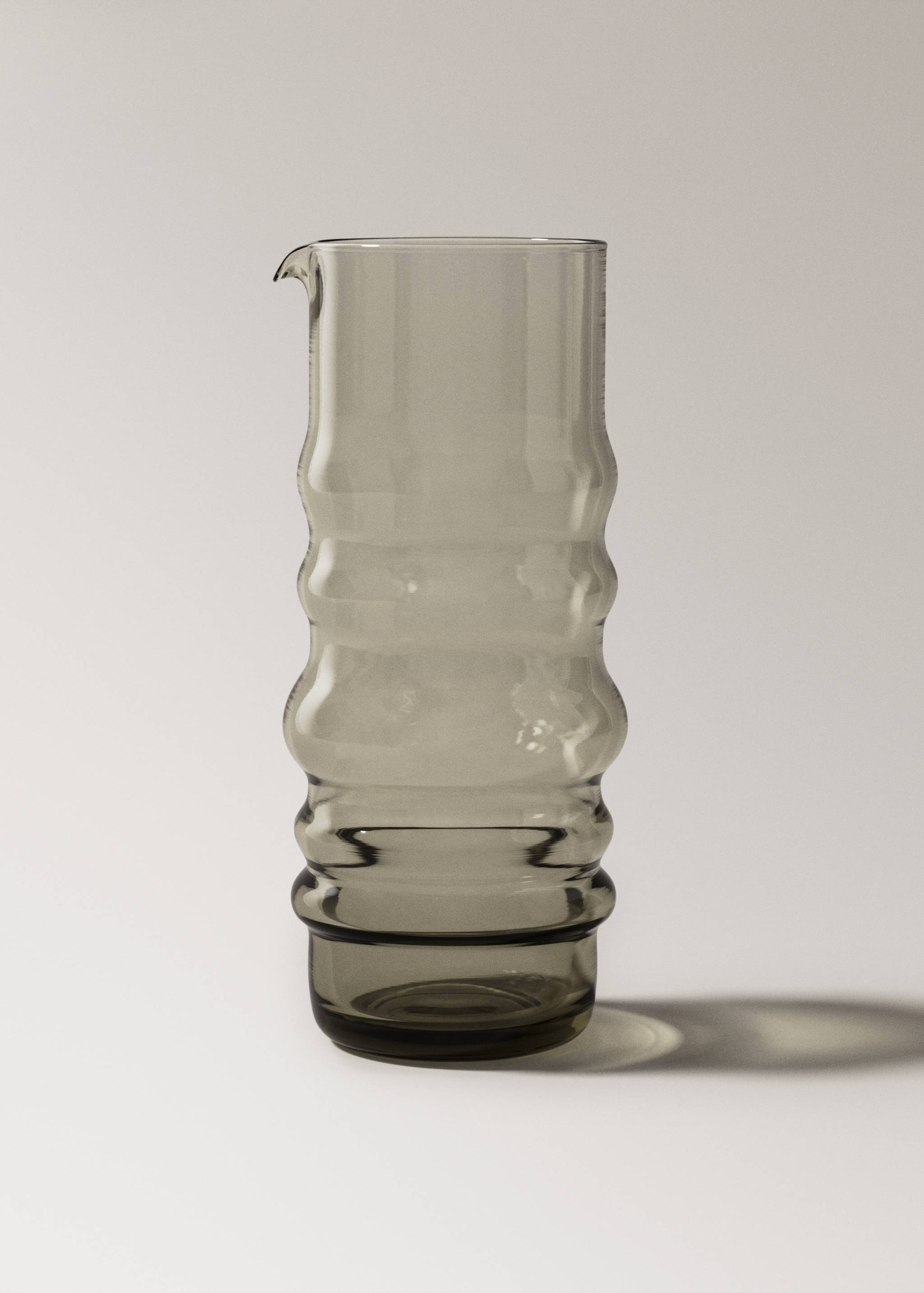 Smoked borosilicate vase with wave design - Article without model