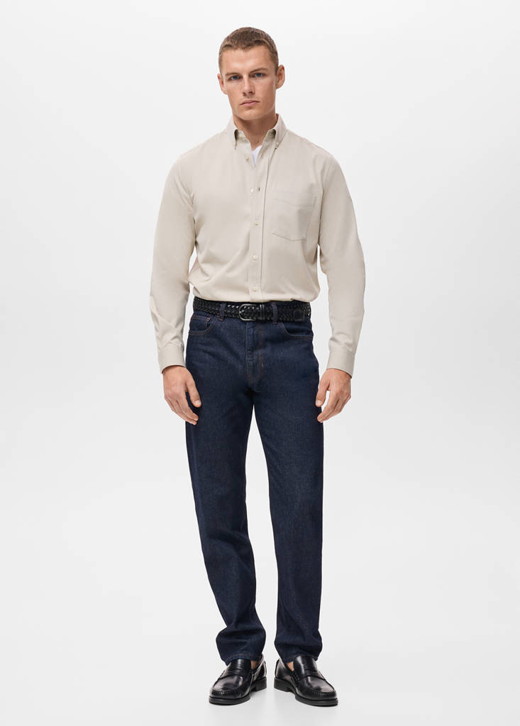 MANGO MAN - Chemise 100 % coton regular-fit poche écru - XXL