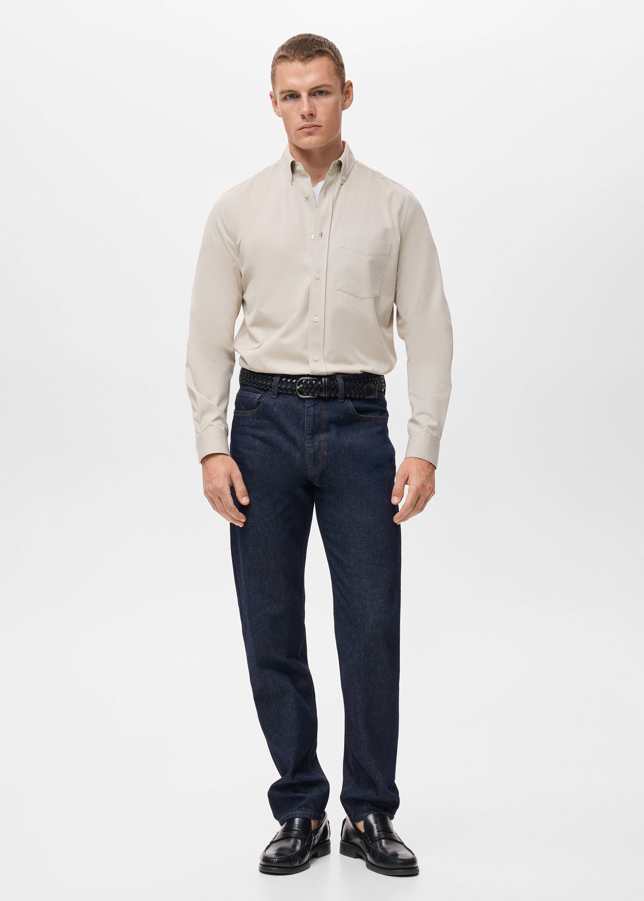 Рубашка 100% хлопок regular fit с карманом - Общий план