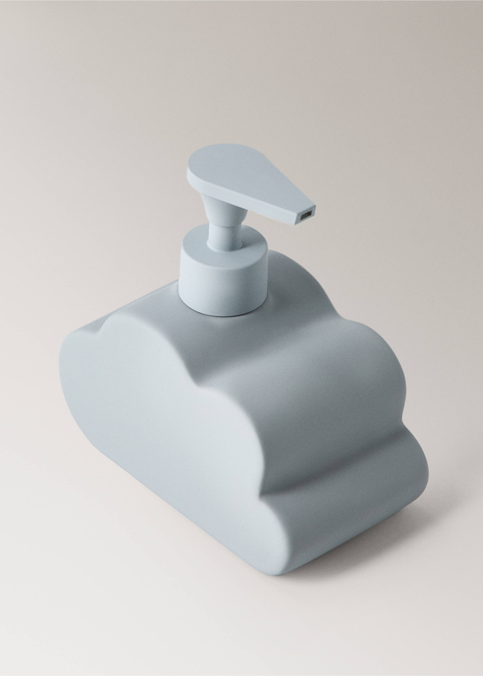 Cloud-shaped stoneware soap dispenser - Details of the article 1, Sky Blue. Ref: 17094442-00.