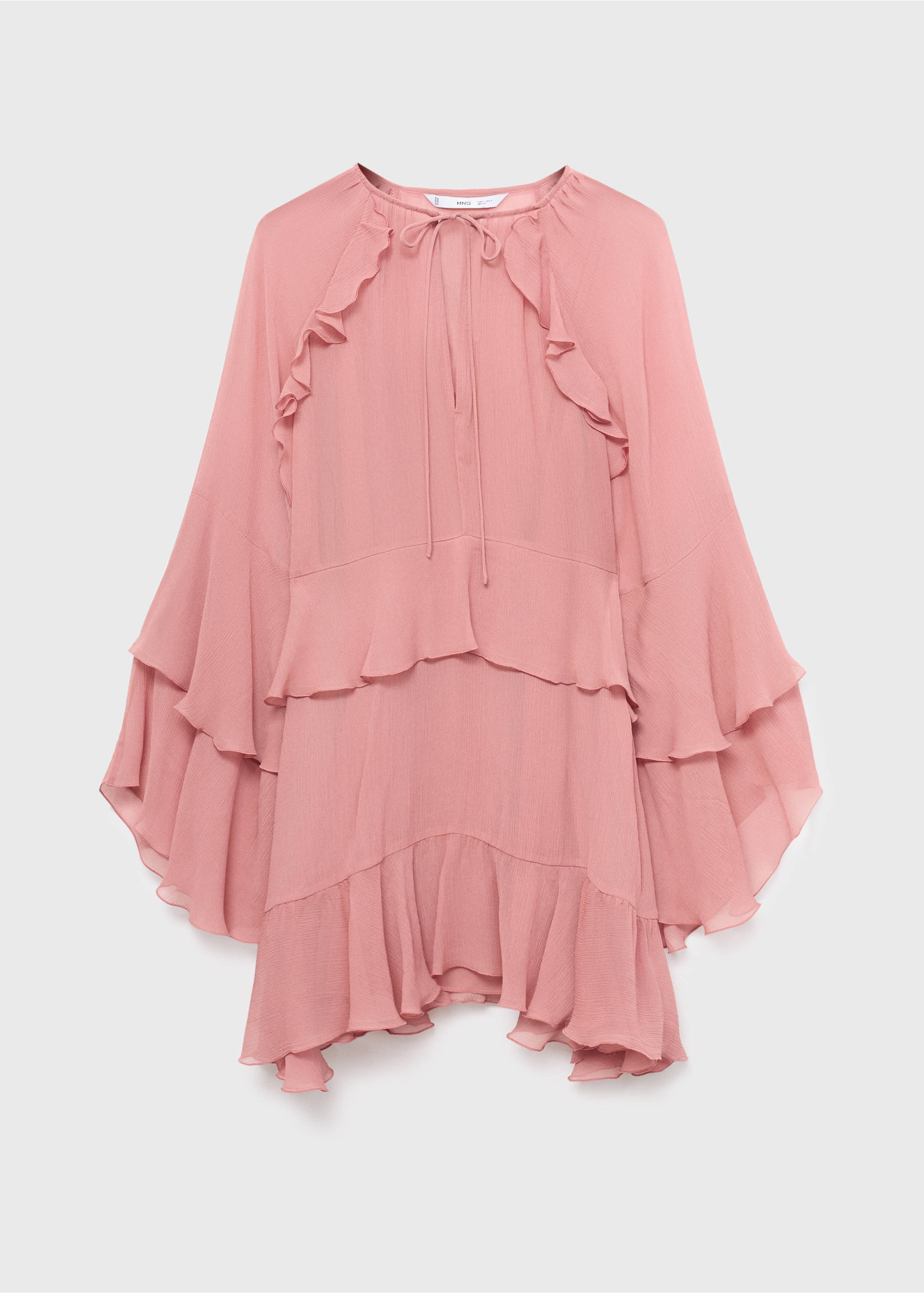 Flared dress with ruffled sleeves - Article without model, Pink. Ref: 17094446-00.