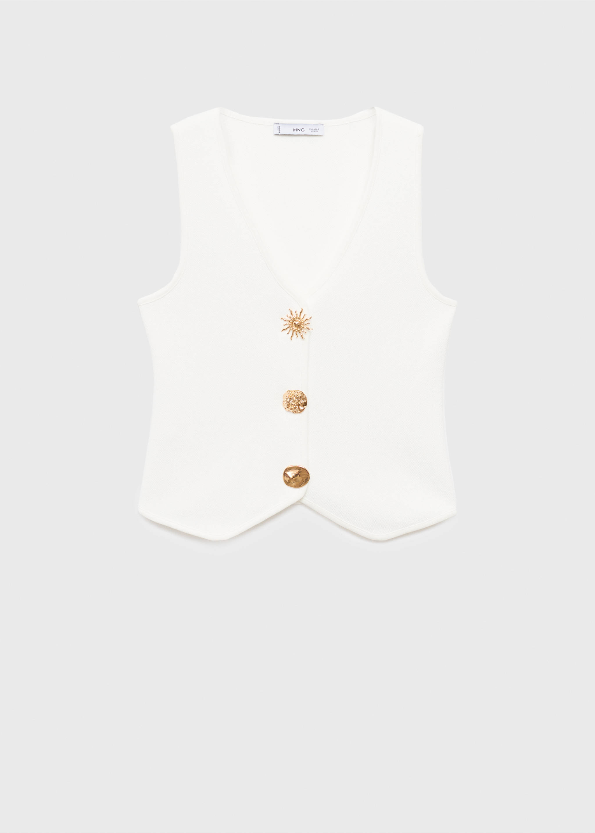 Gilet maille boutons bijoux - Article sans modèle, Blanc. Ref: 17094447-00.