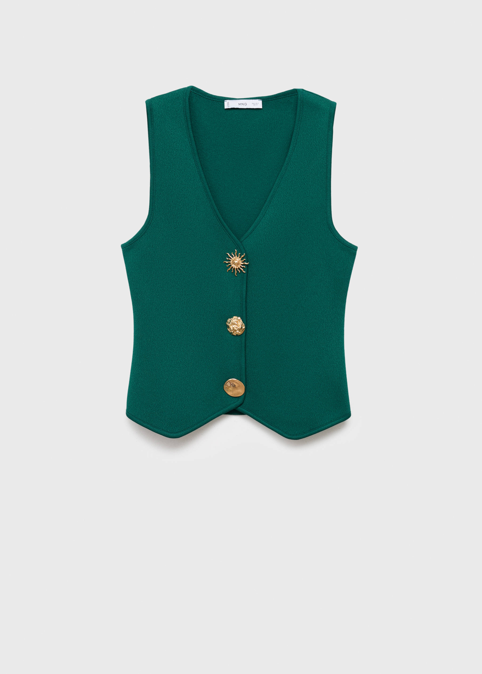 Knitted vest with jewel buttons - Article without model