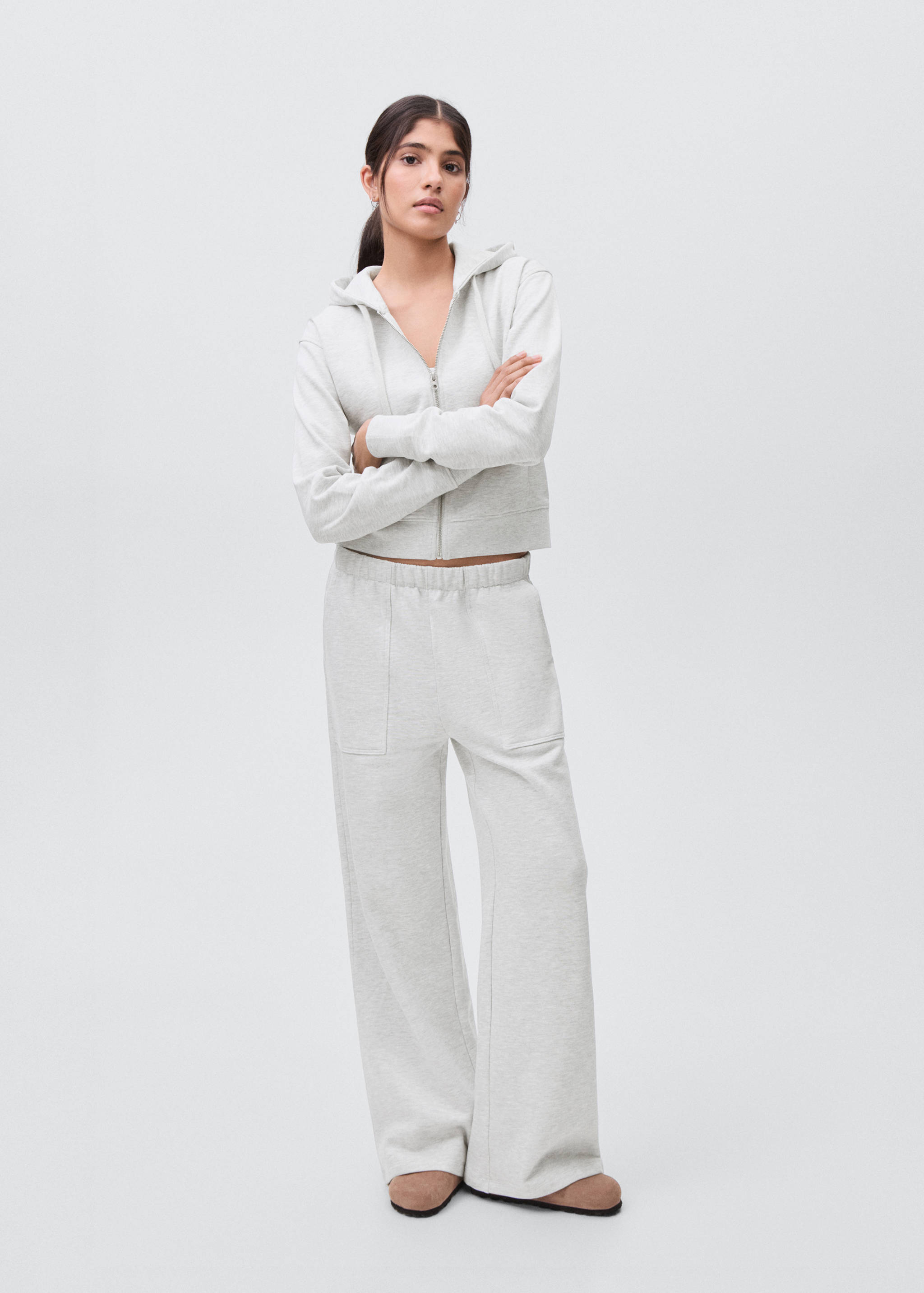 Cotton joggers with seams - General plane