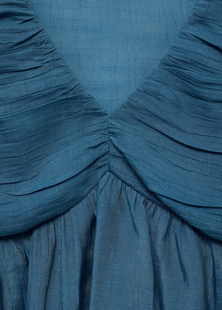 Ruched flowing blouse — Petrol Blue