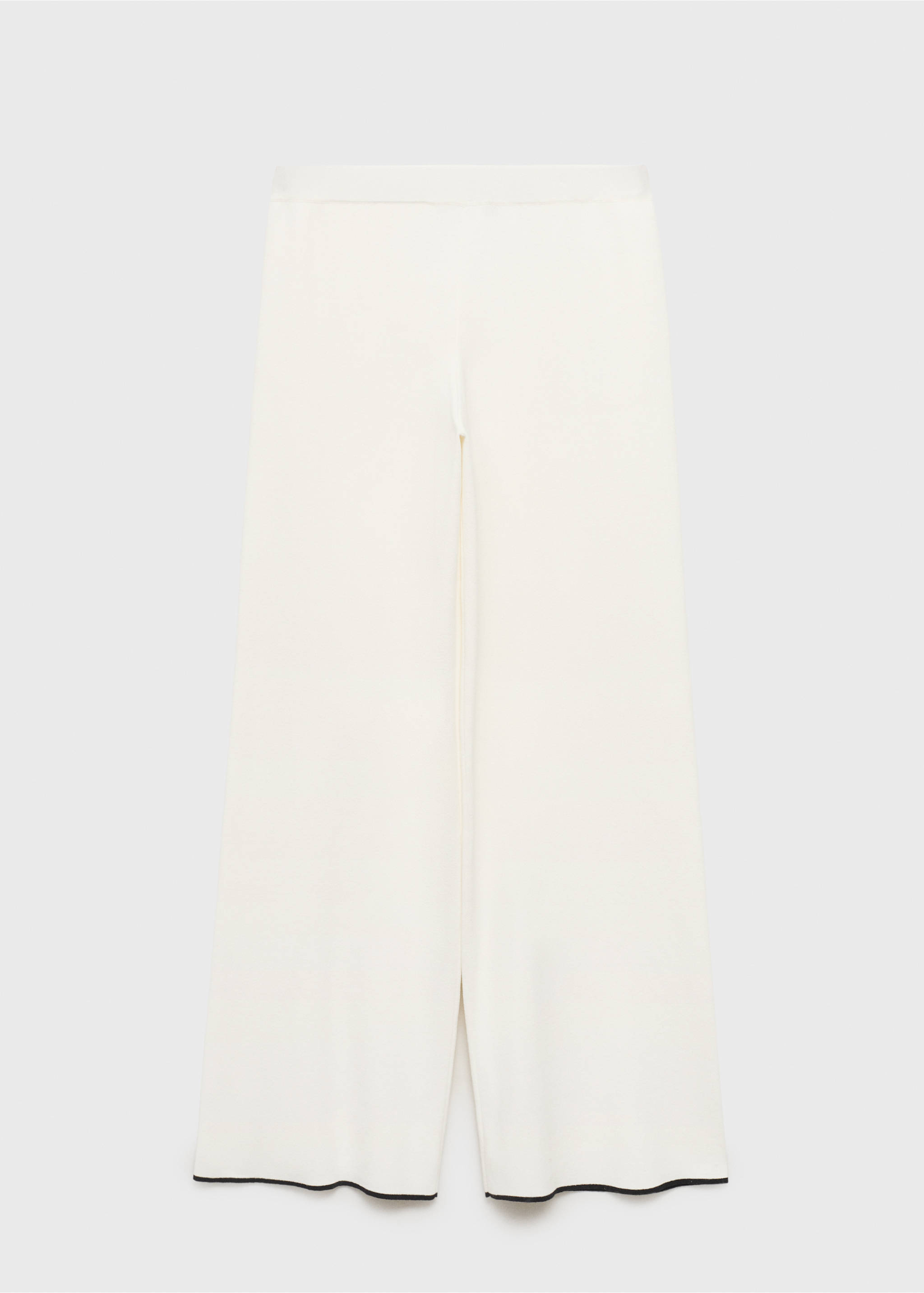 Pantalon maille bas contrastant - Article sans modèle, Écru. Ref: 17094775-00.