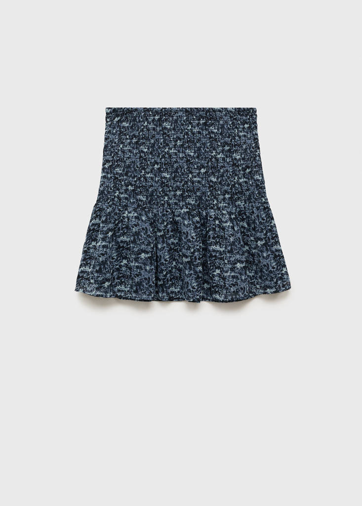 Printed short skirt — Petrol Blue