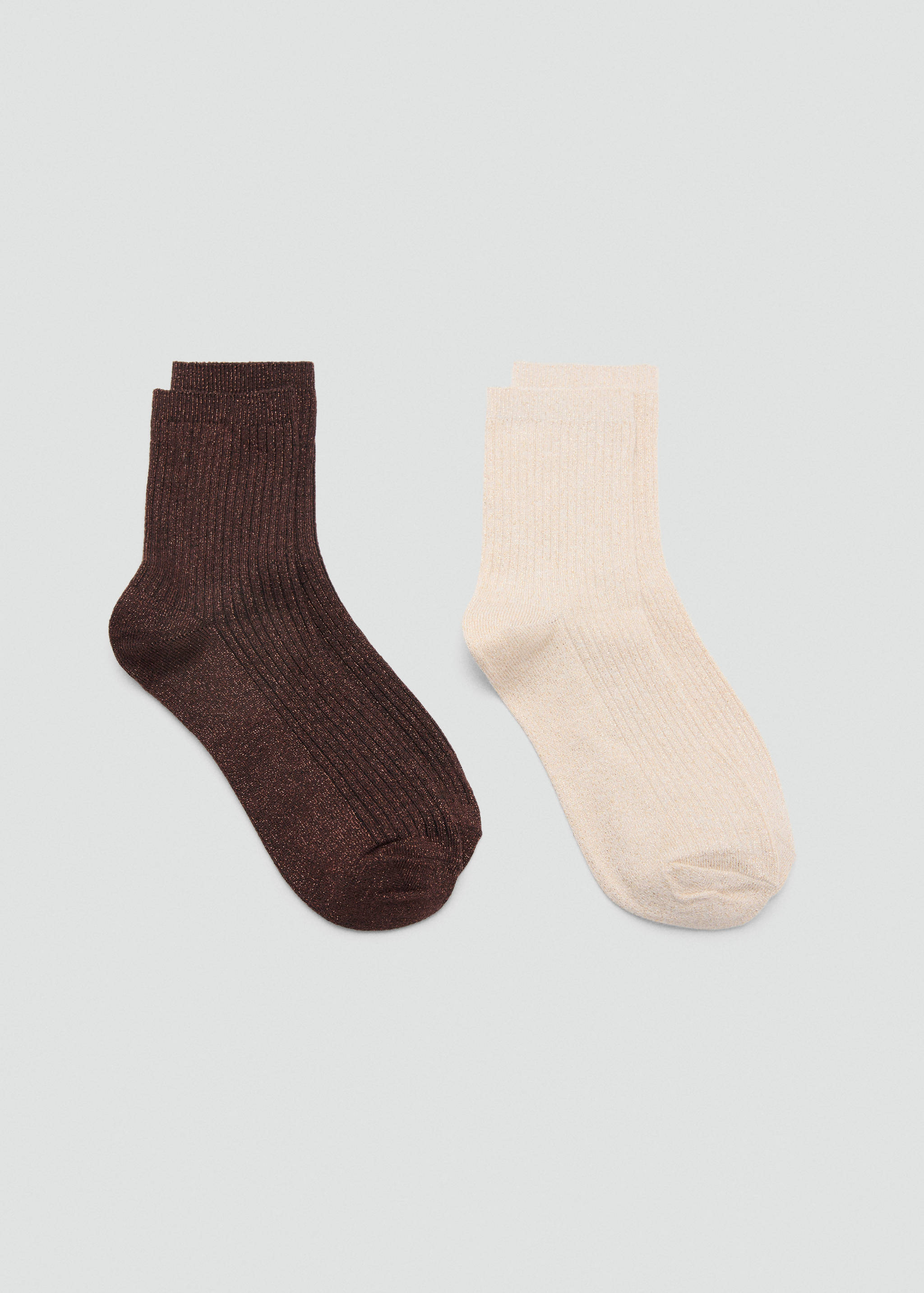 Pack of 2 ribbed lurex socks - Article without model