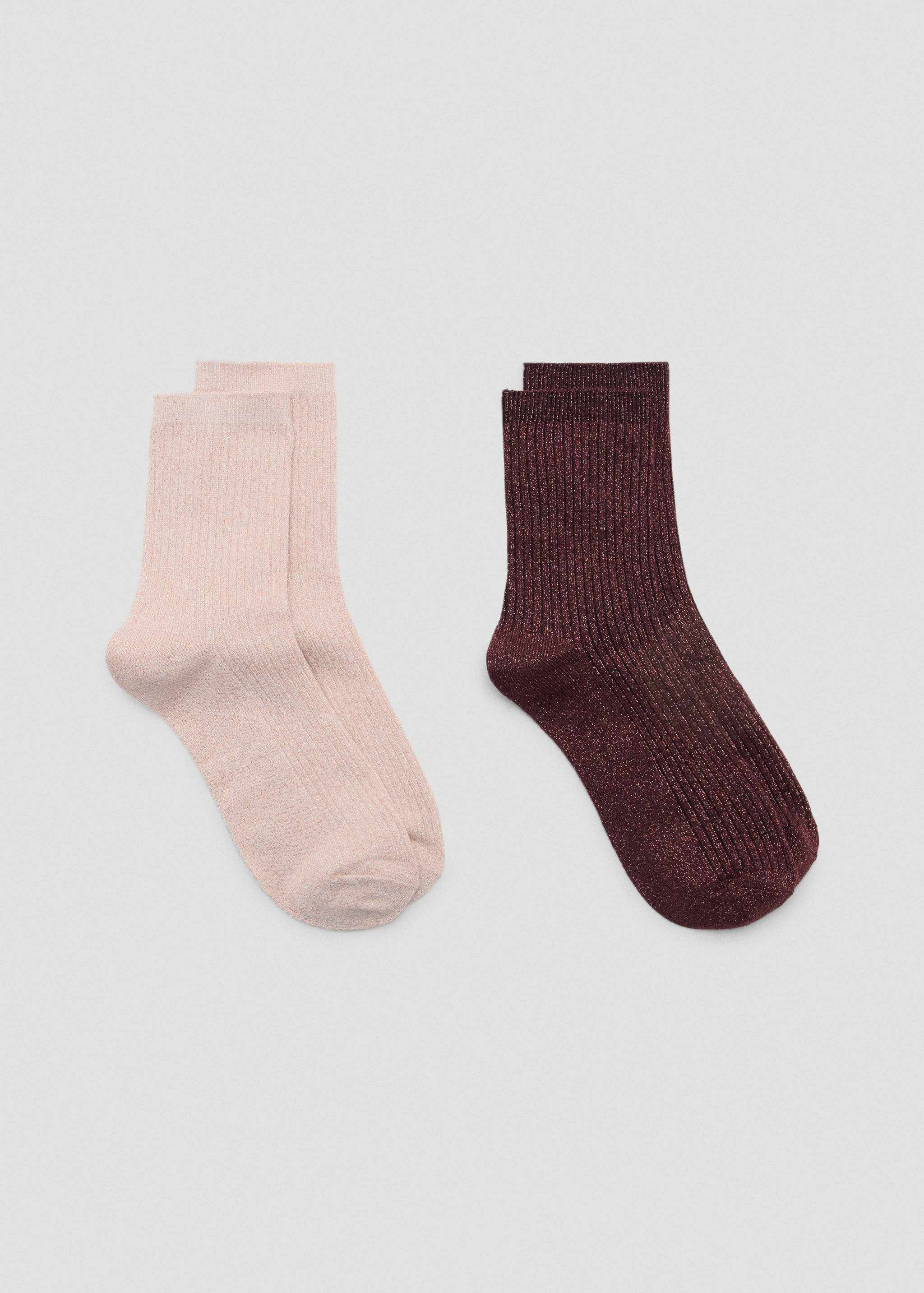 Pack of 2 ribbed lurex socks - Article without model