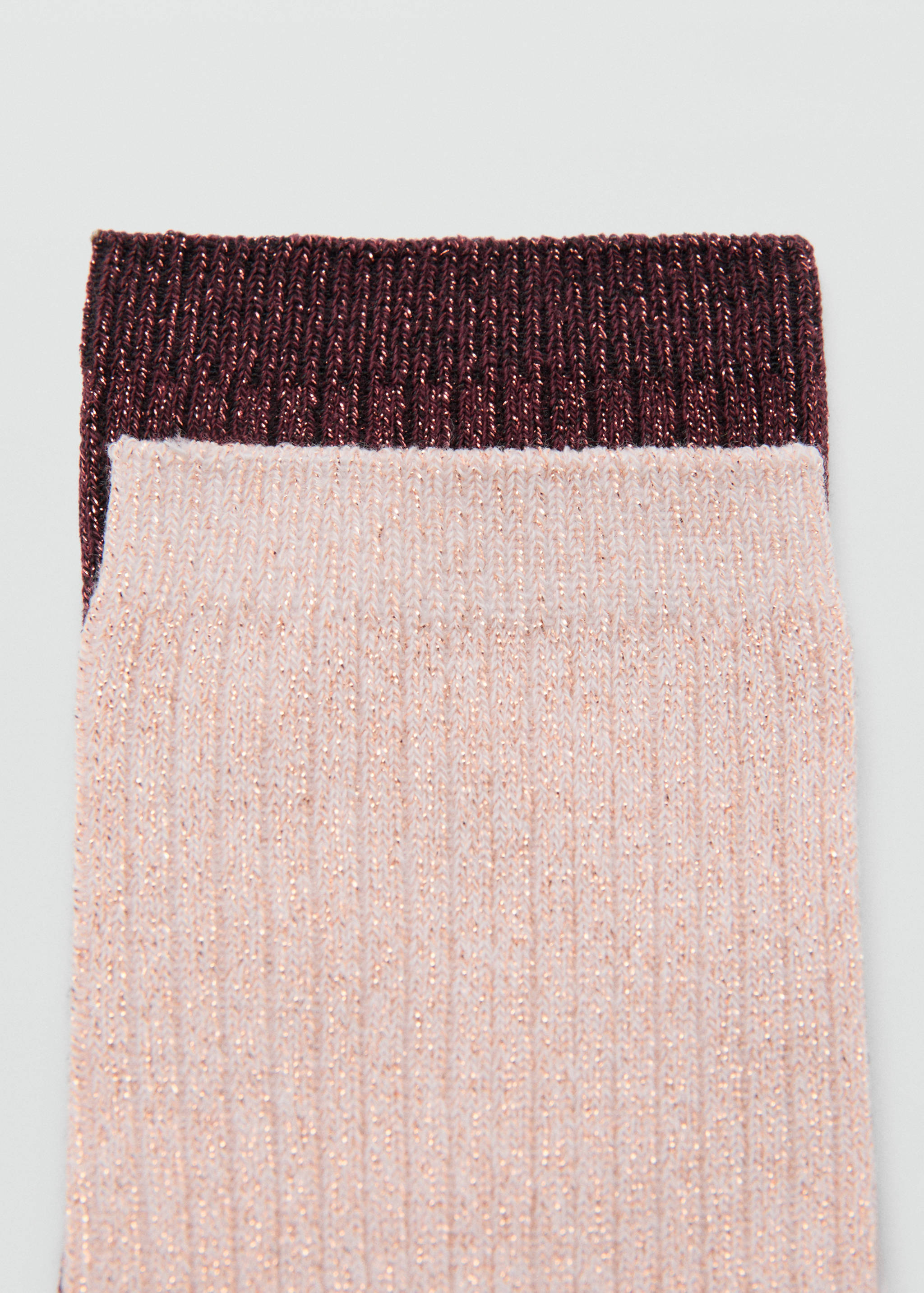 Pack of 2 ribbed lurex socks - Medium plane