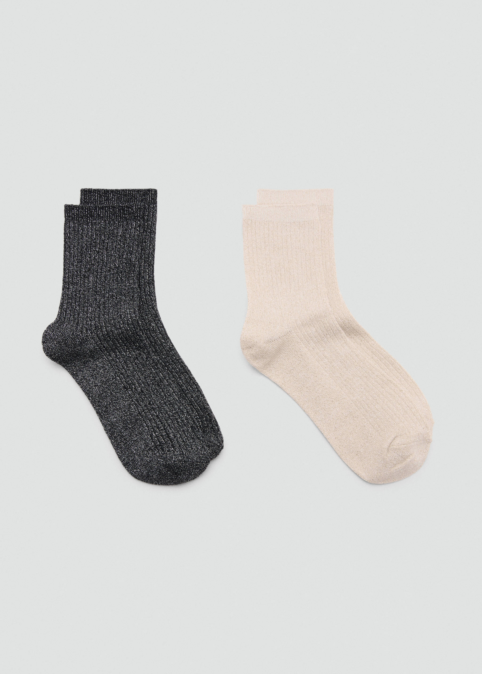 Pack of 2 ribbed lurex socks - Article without model