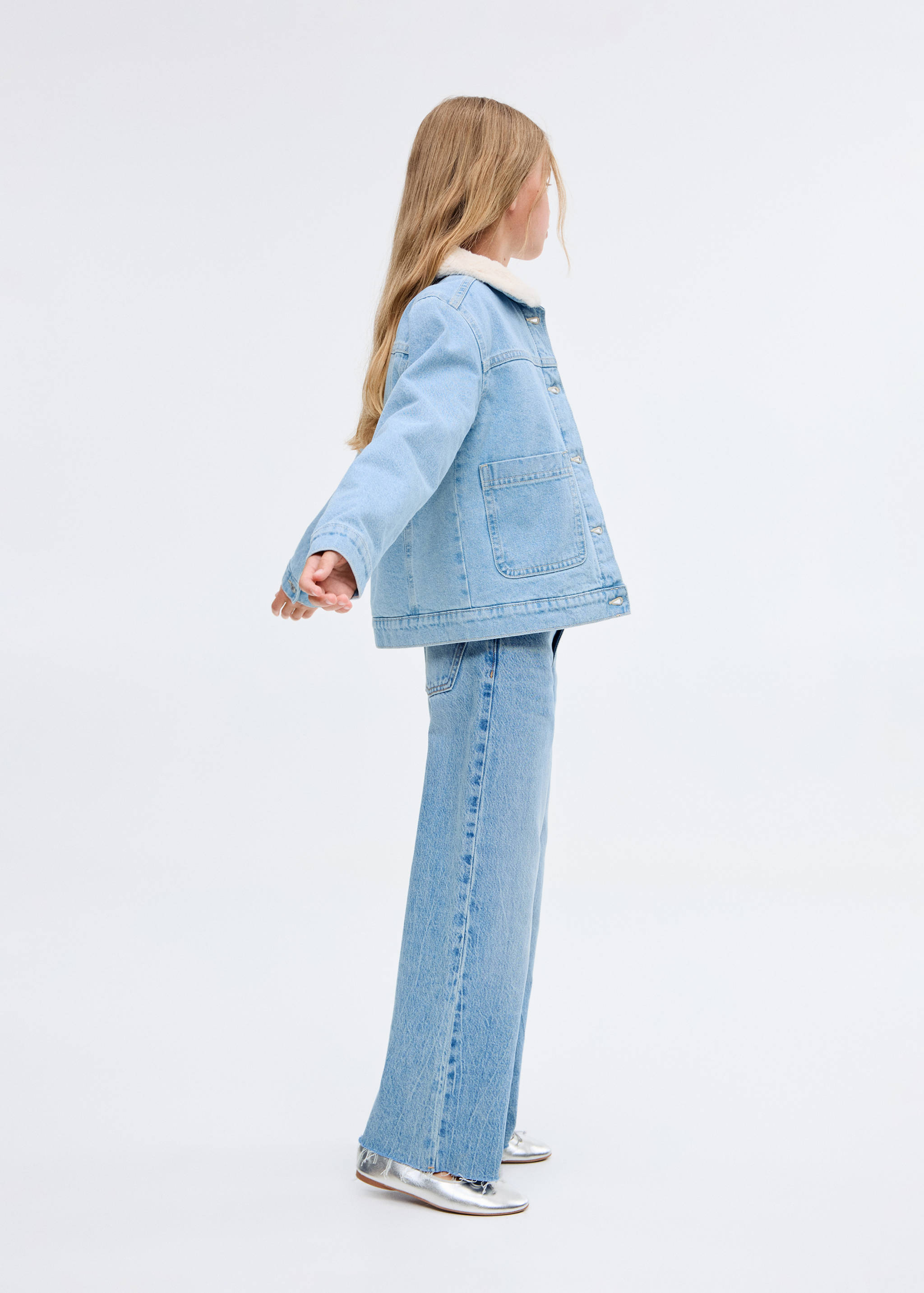 Denim jacket with fur lining - Medium plane