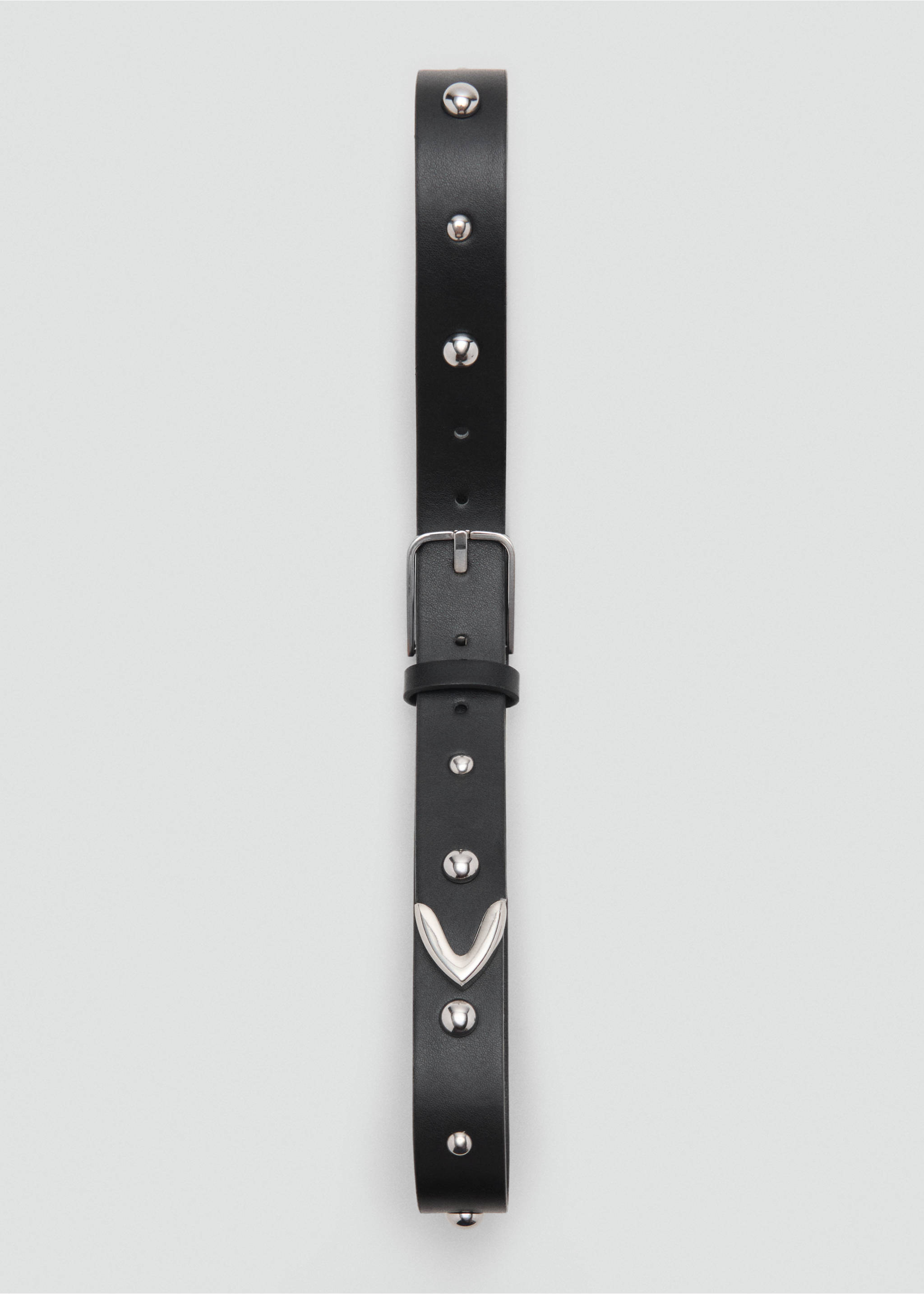 Cinturó tatxons efecte cuir - Detall de l'article 2, Negre. Ref: 17094784-00.