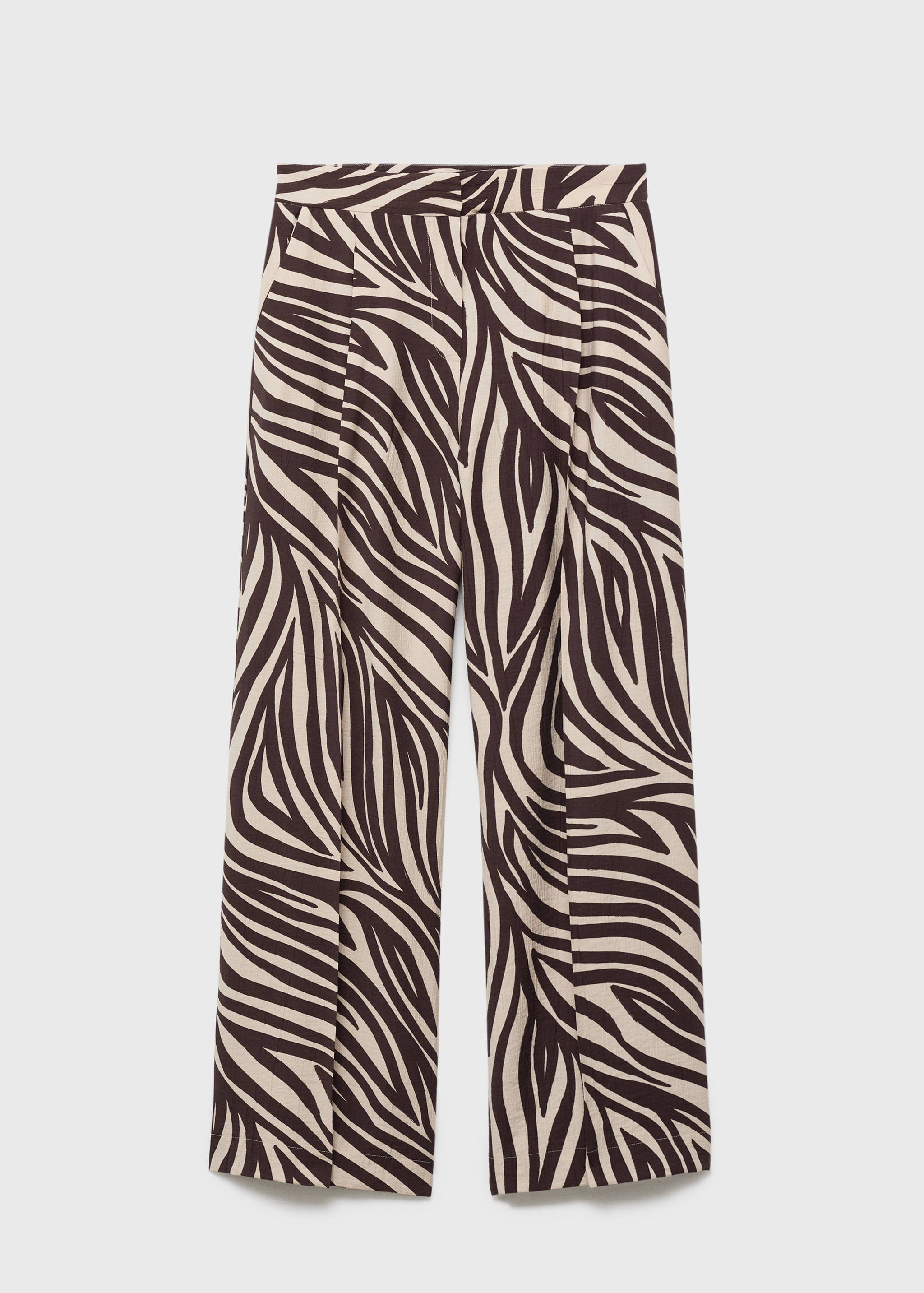 Straight-leg zebra-print pleated trousers - Article without model
