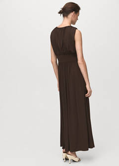 Ruched long dress — Brown 3