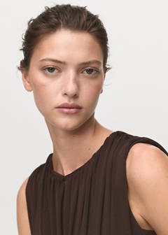 Ruched long dress — Brown 5