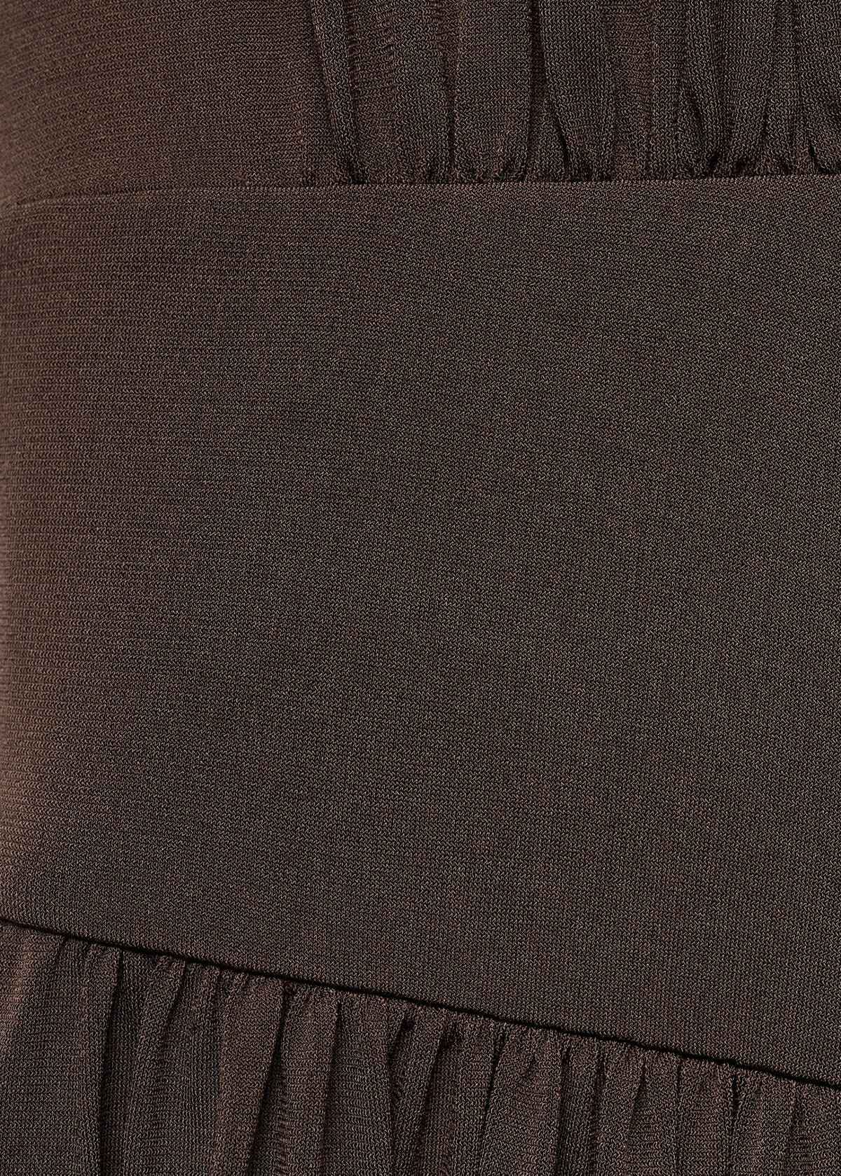 Ruched long dress — Brown