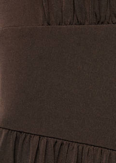 Ruched long dress — Brown 14