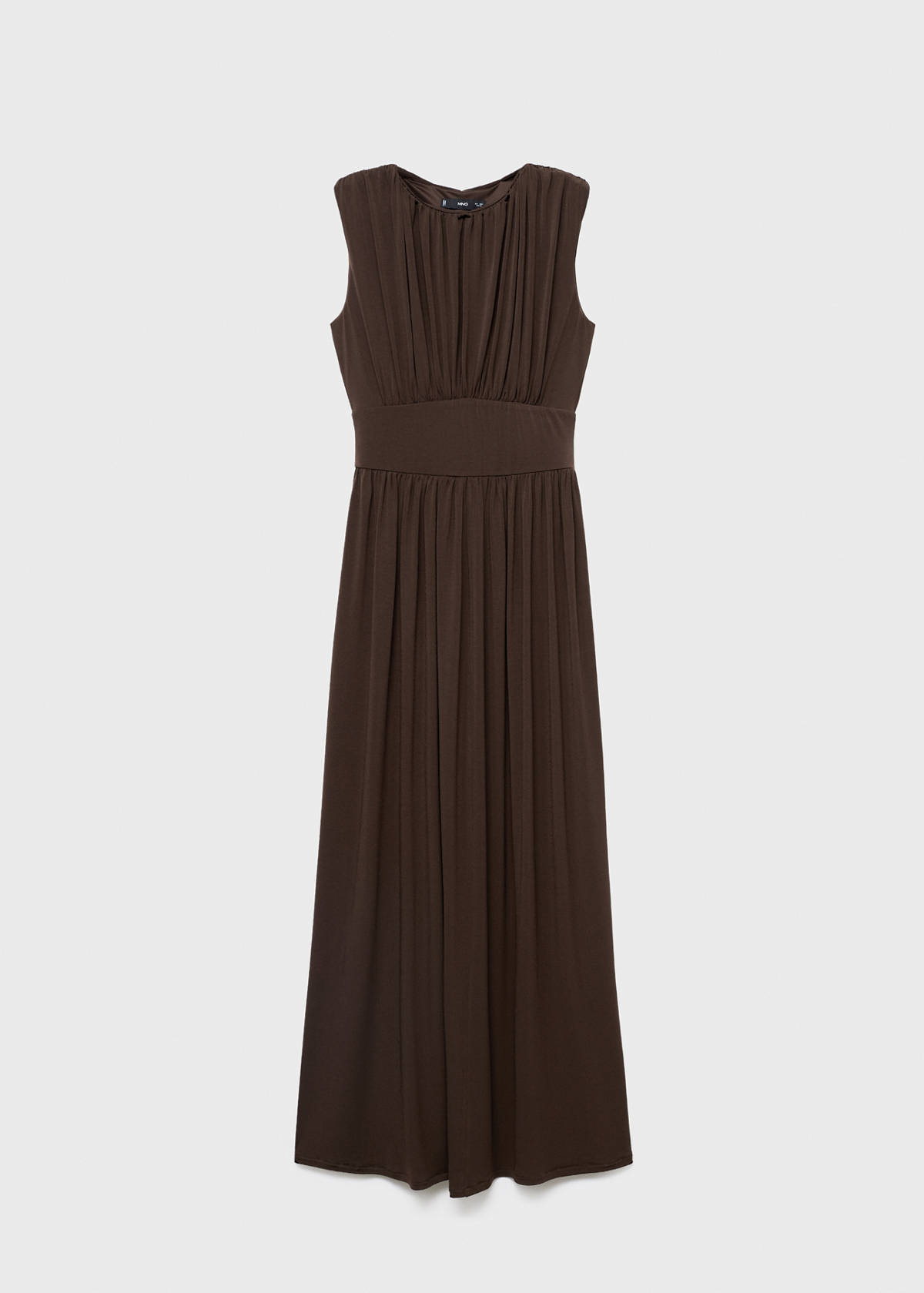 Ruched long dress — Brown