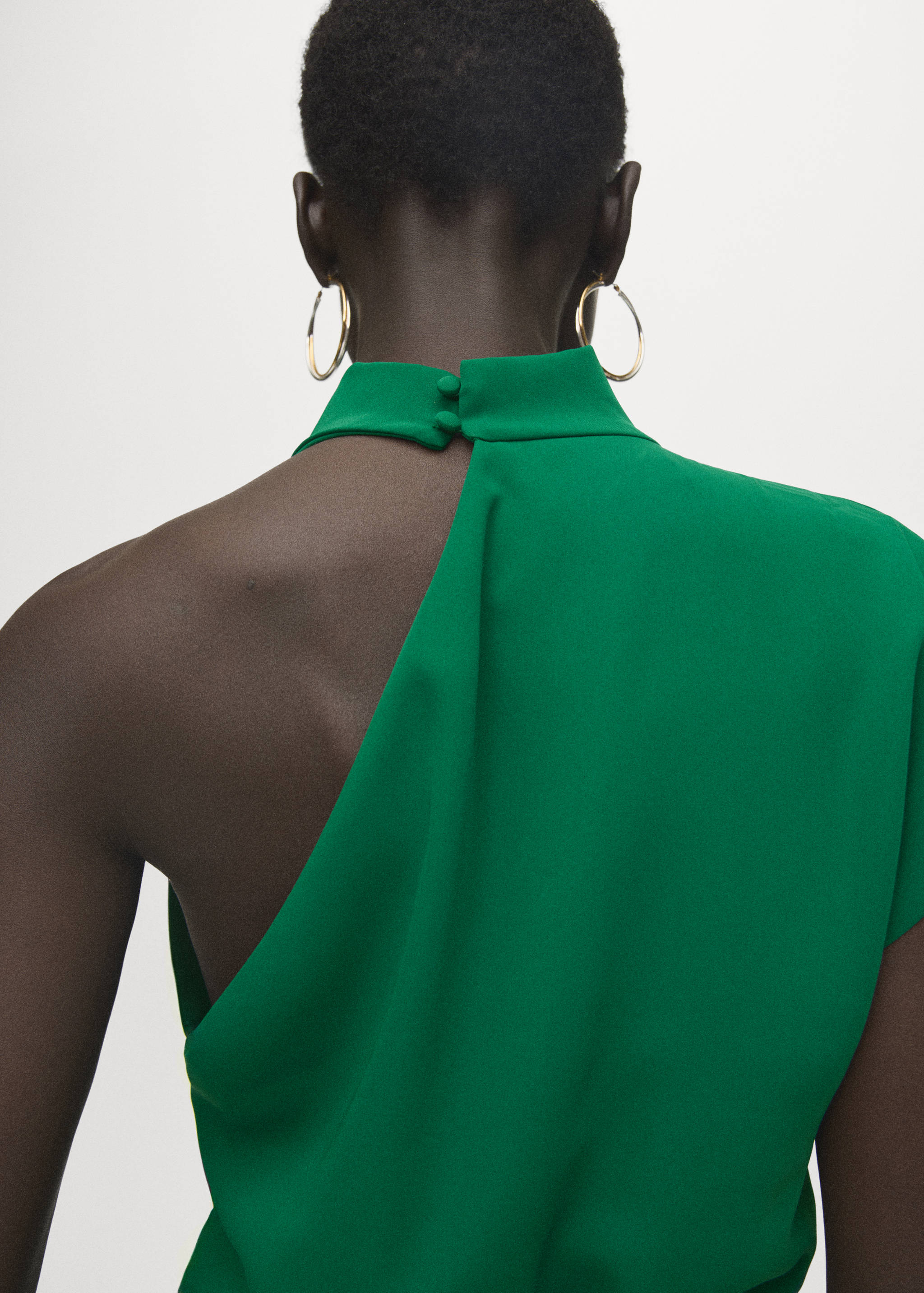 Asymmetrical long jumpsuit with belt - Details of the article 3