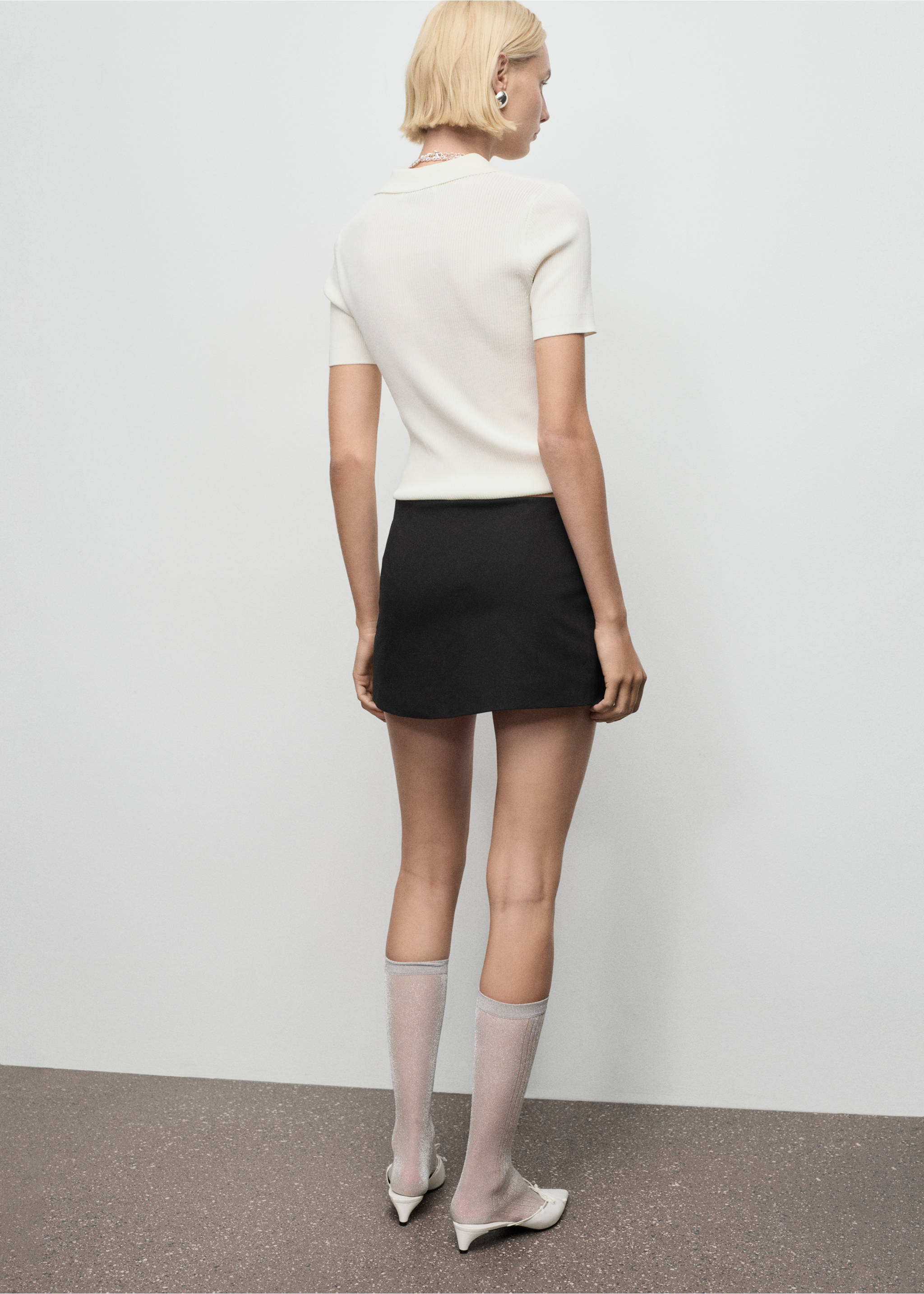 Mini skort with bow - Reverse of the article, Black. Ref: 17094790-00.