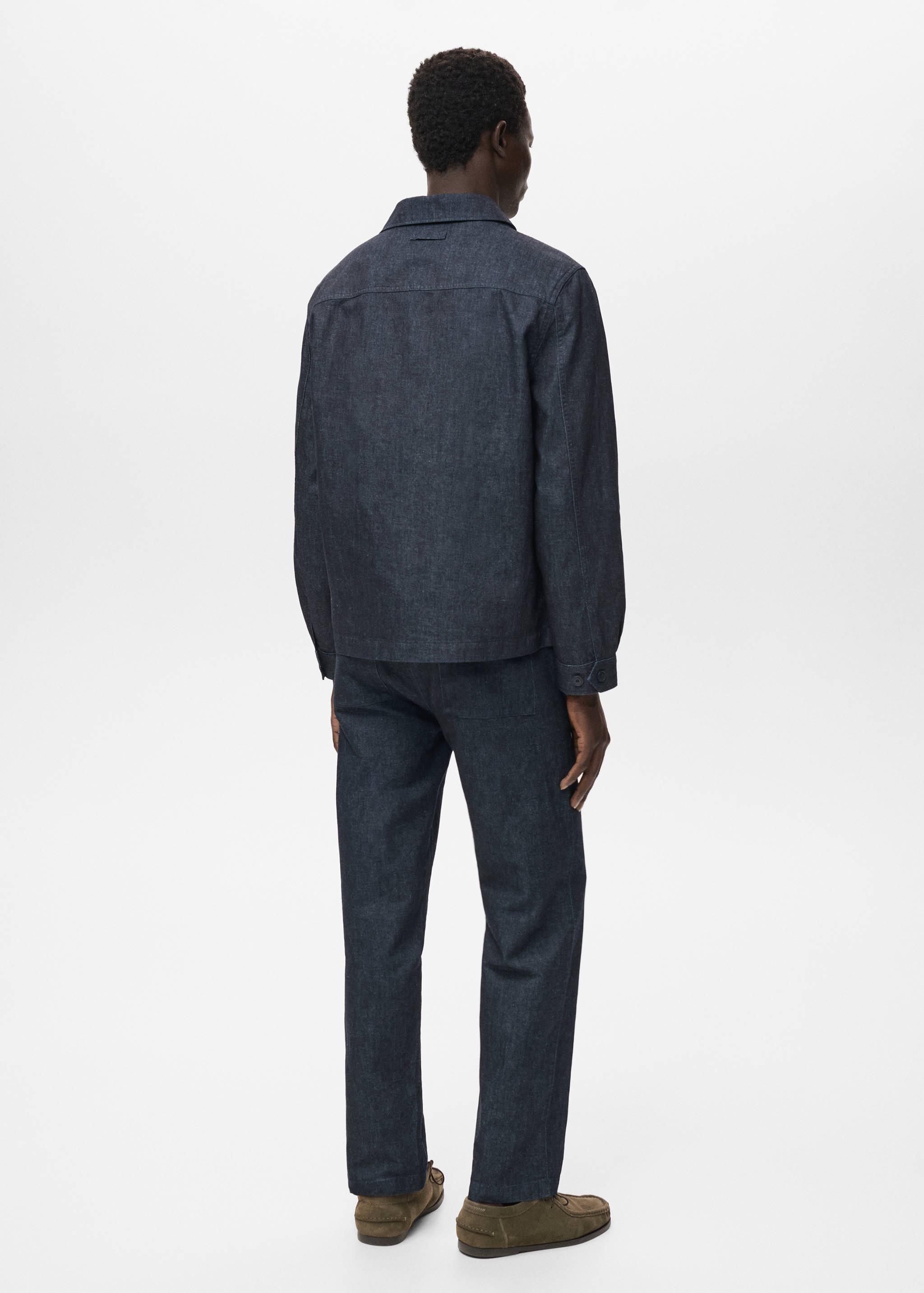 Denim overshirt with pocket - Reverse of the article