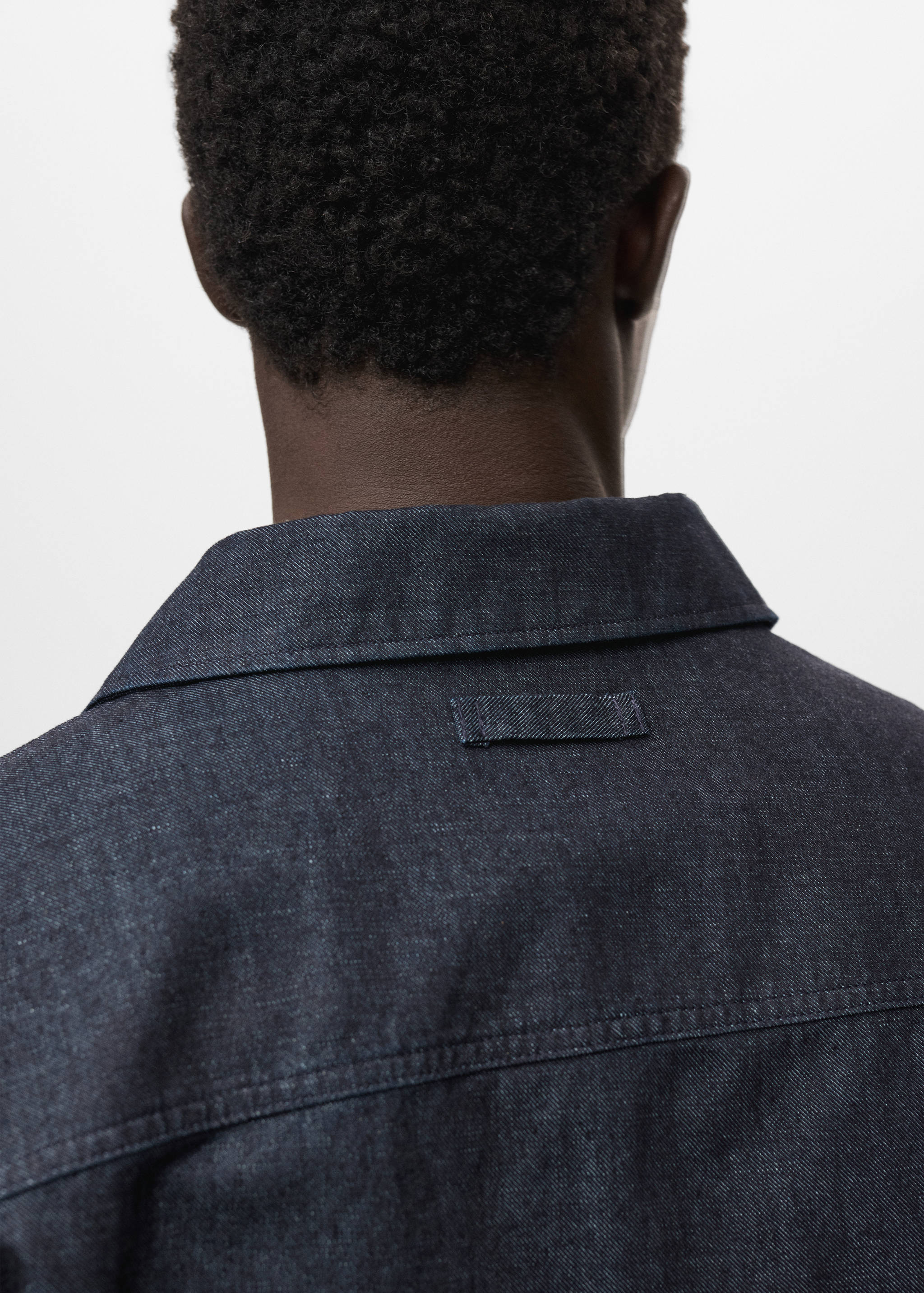 Denim overshirt with pocket - Details of the article 1