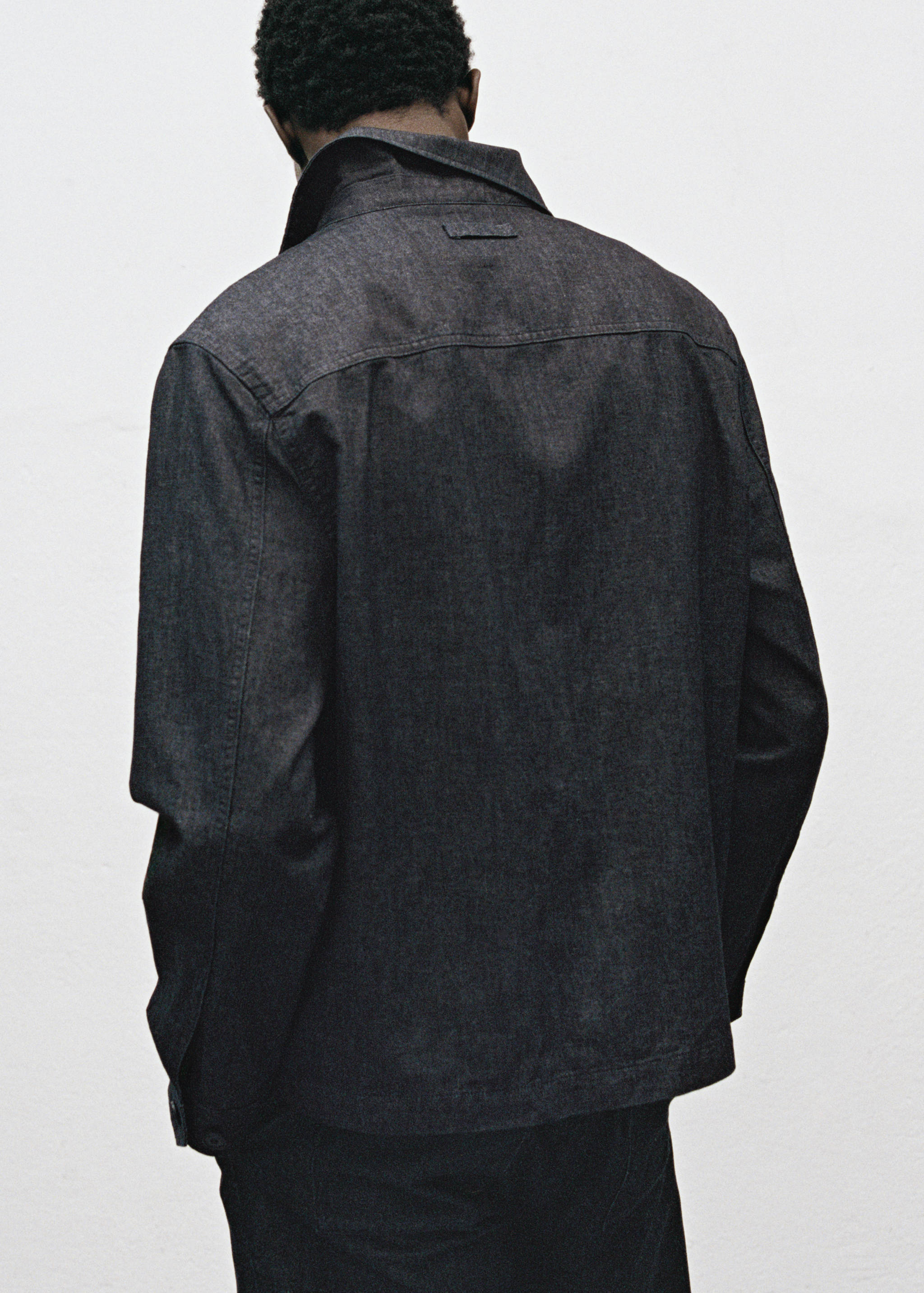 Denim overshirt with pocket - Details of the article 3