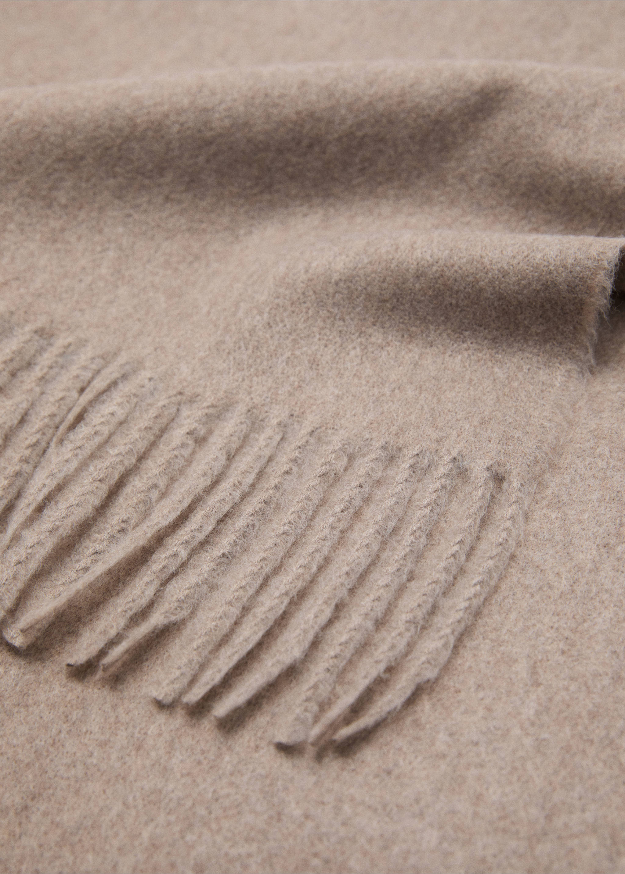 Fringed edge scarf - Medium plane, Medium Brown. Ref: 17095145-00.