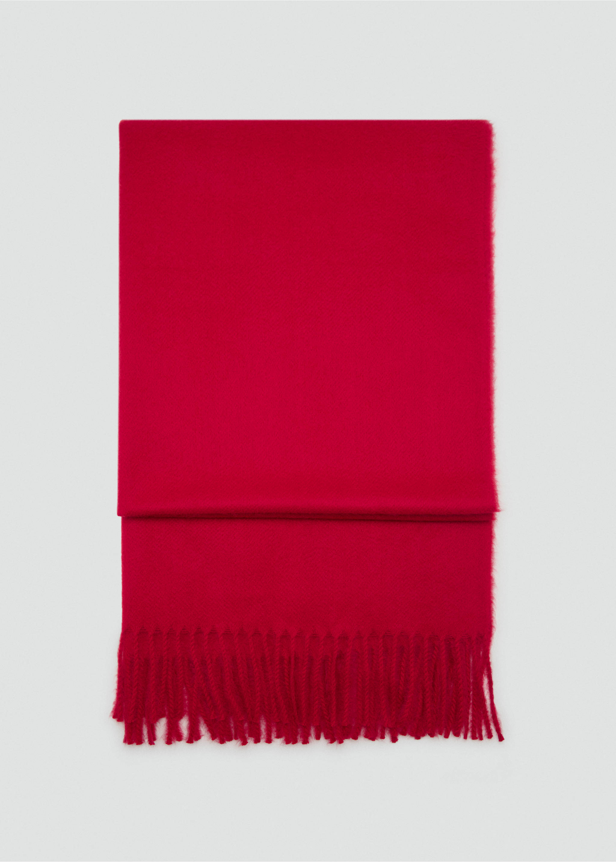 Fringed edge scarf - Article without model, Red. Ref: 17095145-00.