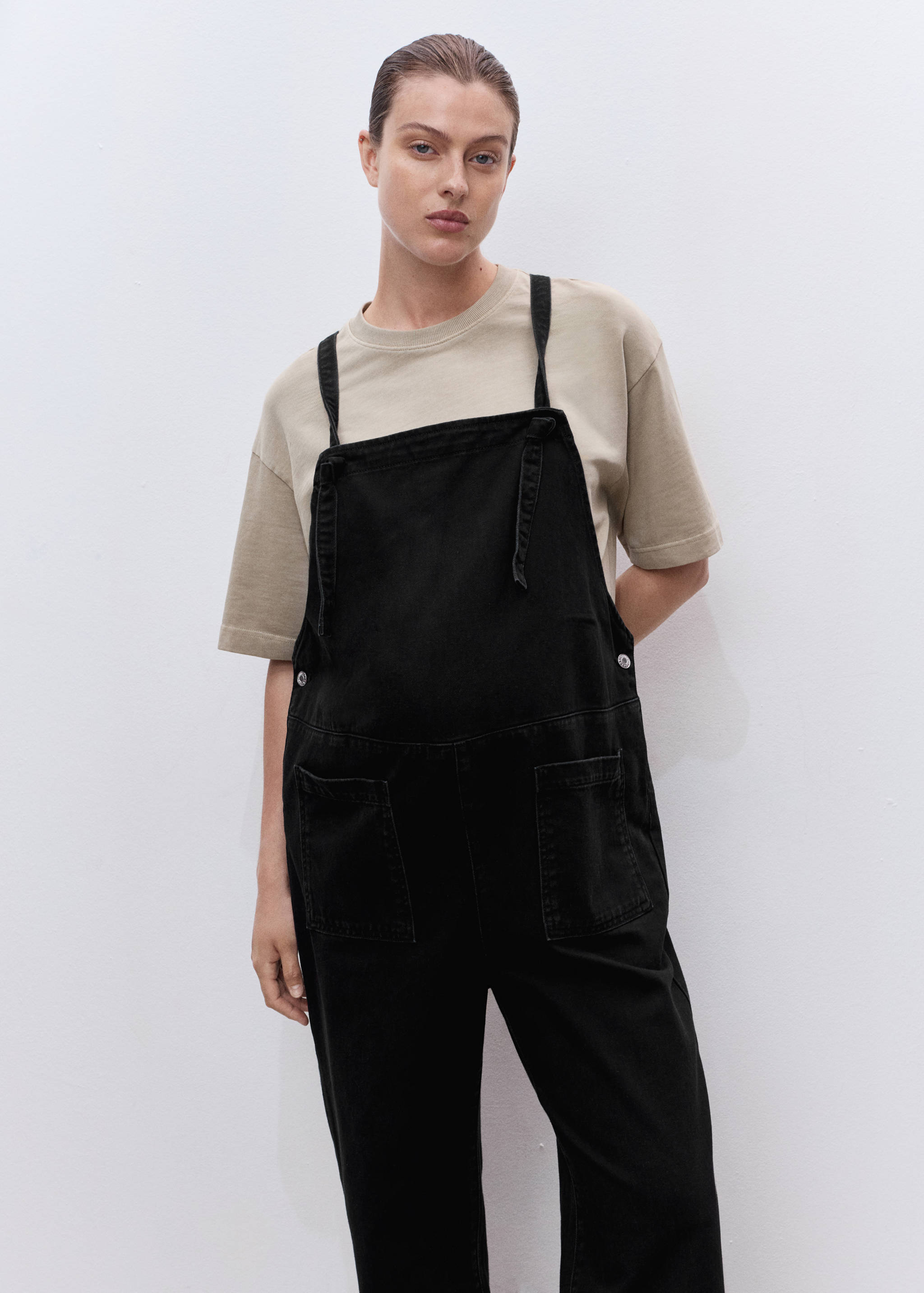 Maternity denim dungarees - Medium plane