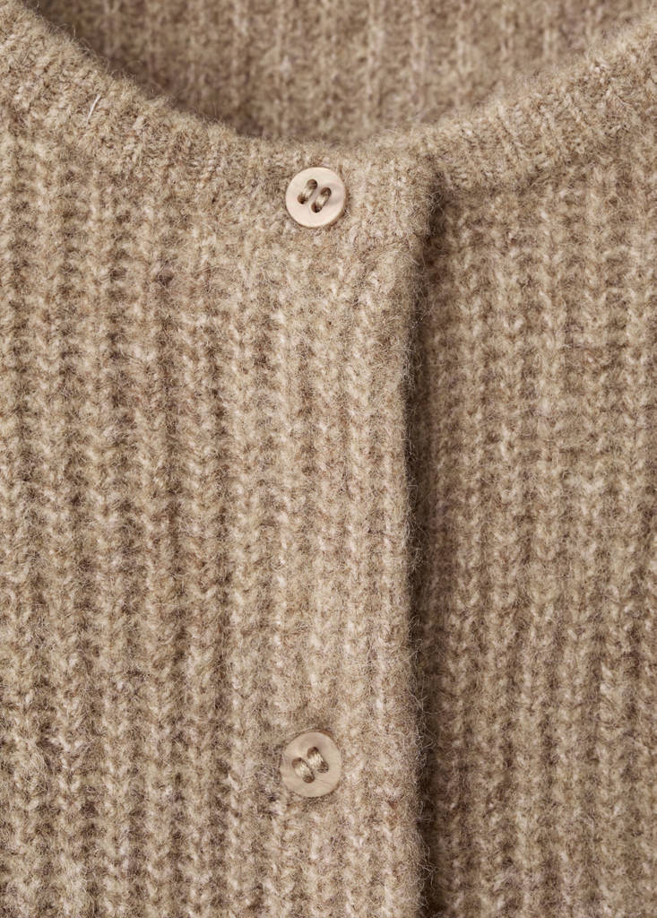 Knitted button cardigan — Medium Brown