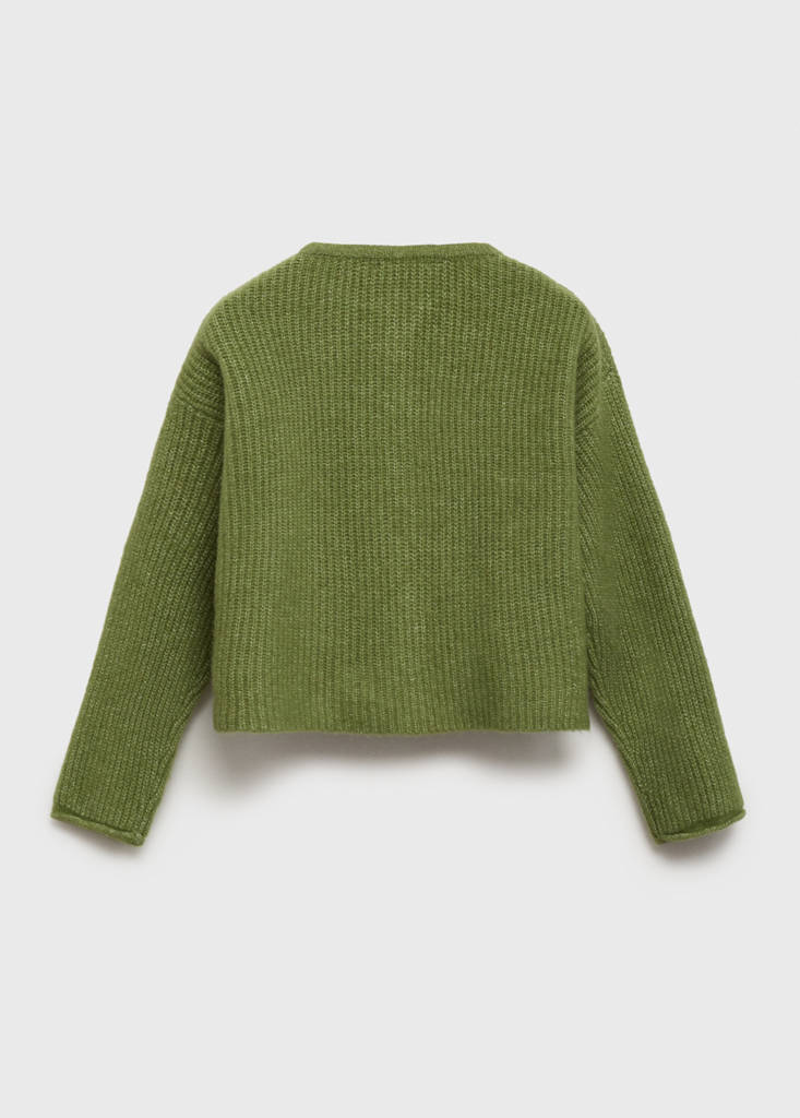 Knitted button cardigan — Green